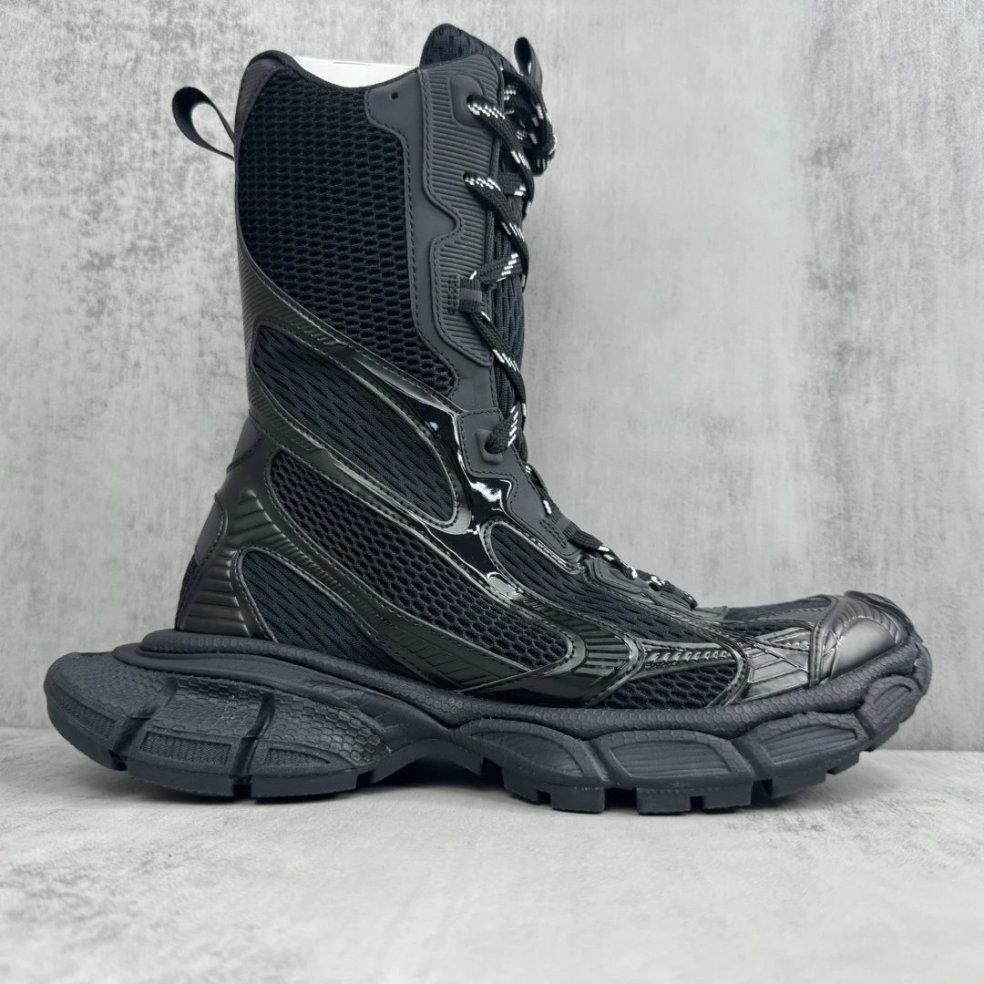 Retro Mesh High Top Dad Sneakers Charcoal Black - Gallery Image 6 - Detailed View