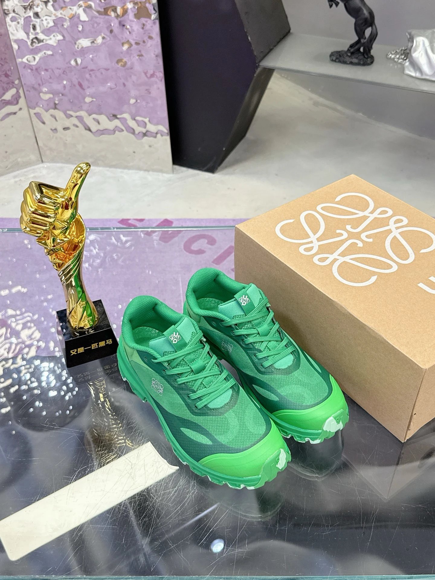 Loewe x On Running 3.0 Cloudtilt Sneakers Green - Gallery Image 3 - Detailed View