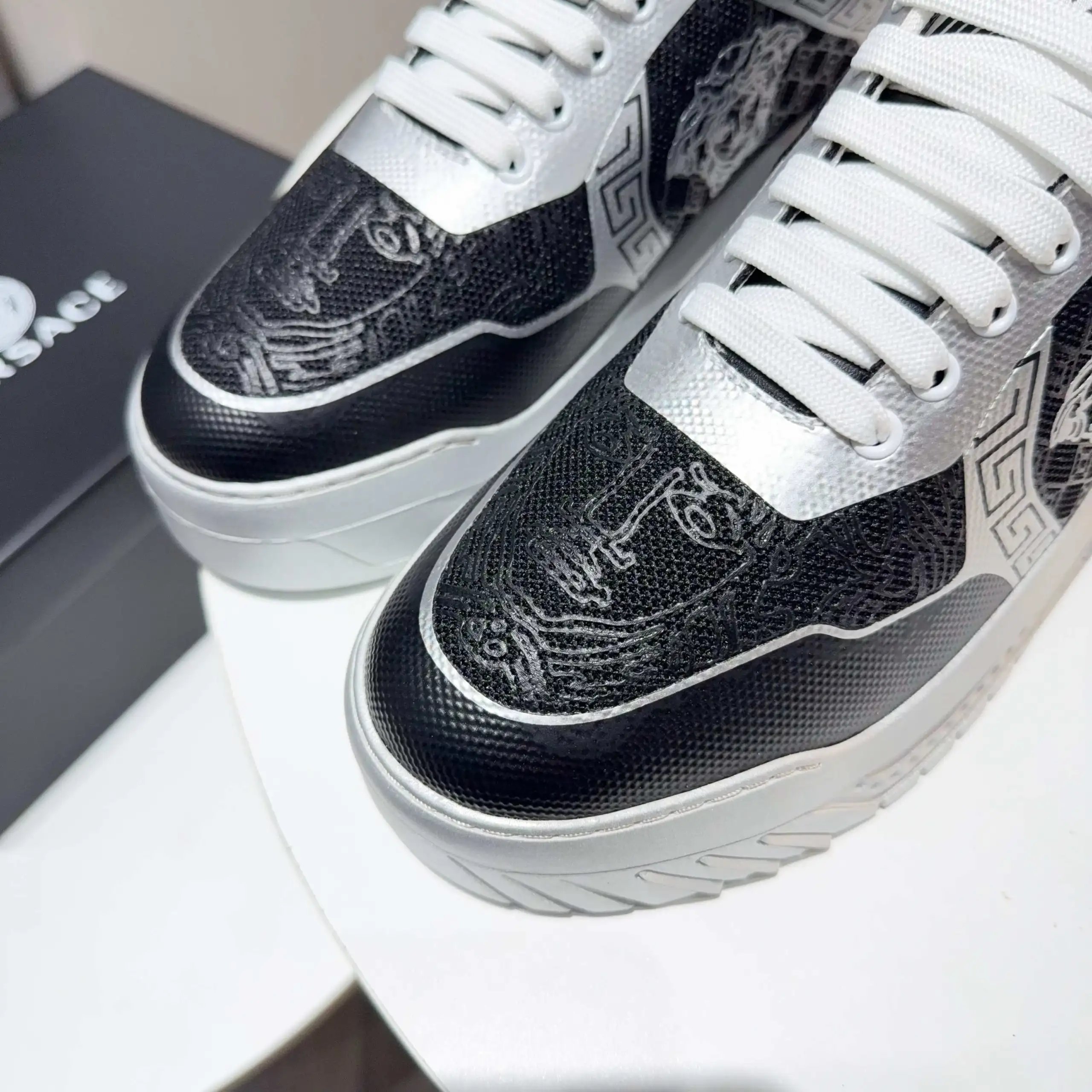 Grace Labyrinth Knit Sneakers Ebony Black - Gallery Image 7 - Detailed View