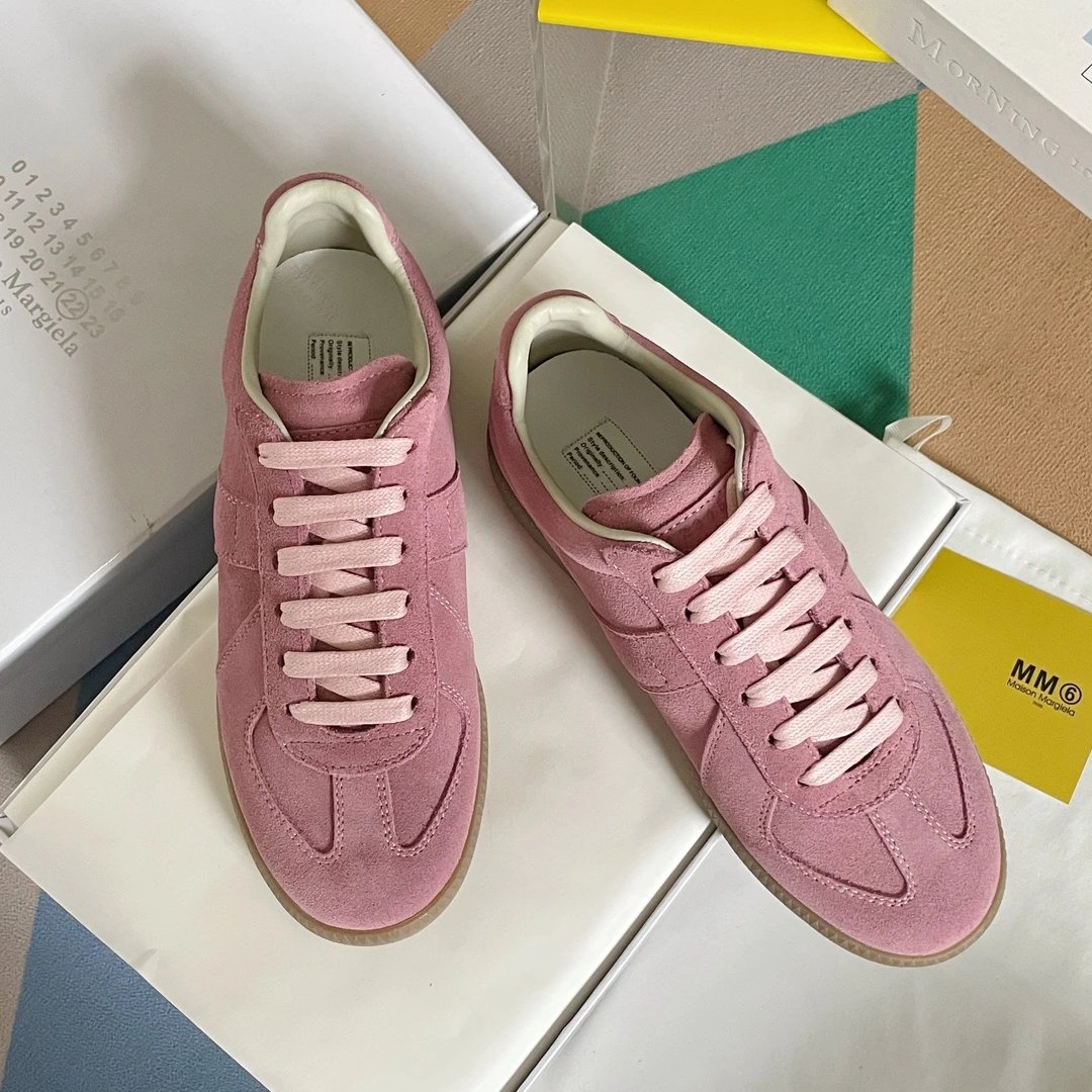 Maison Margiela MM6 German Trainers Pink - Gallery Image 2 - Detailed View