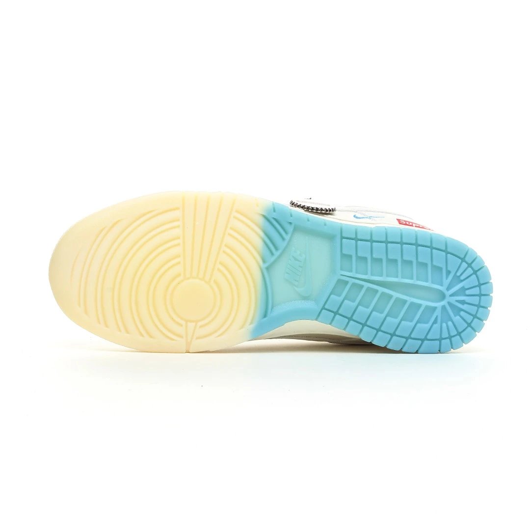 Low Top Sneakers Ivory Blue - Gallery Image 6 - Detailed View