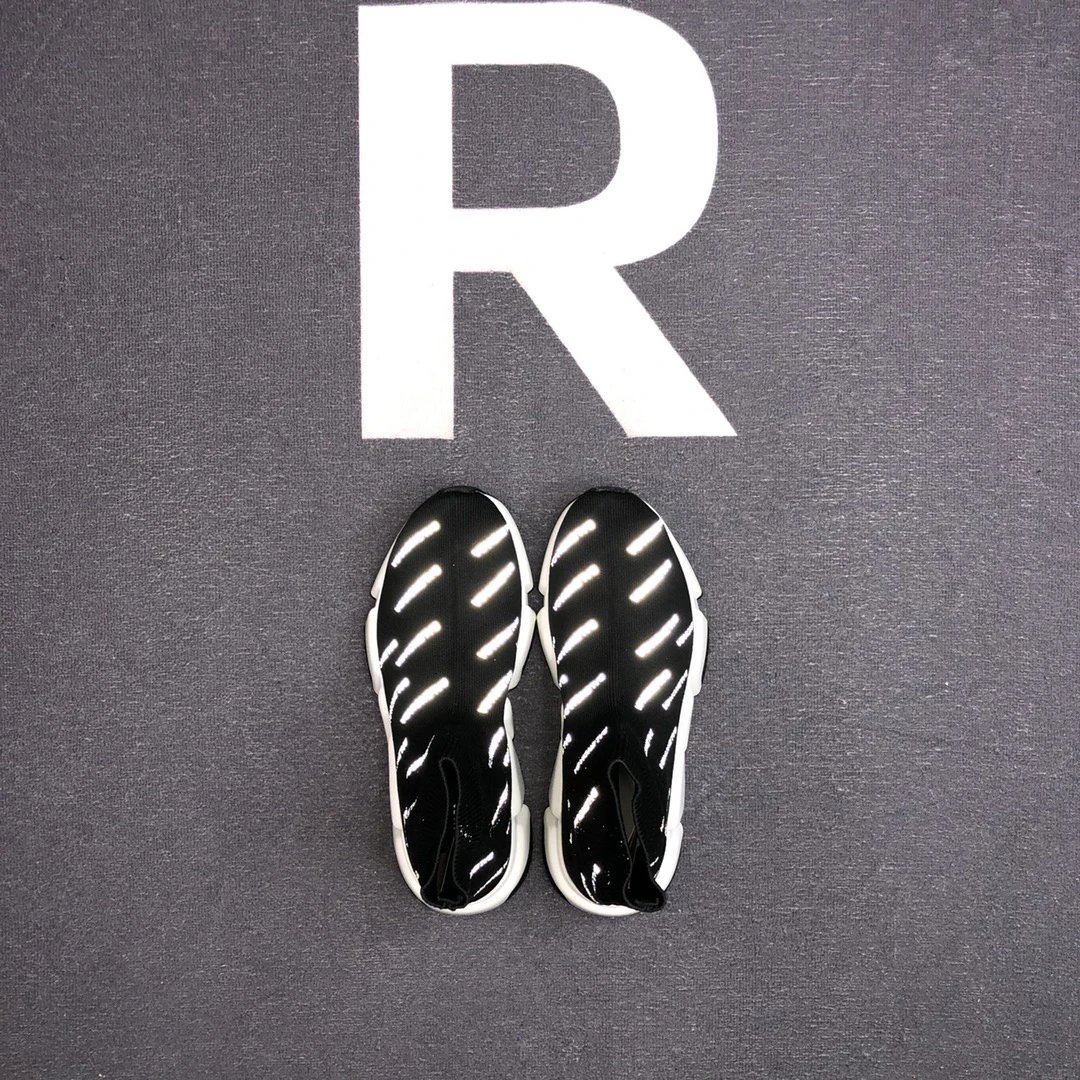 Speed Sock Sneakers Knit TPU Sole Reflective Black - Gallery Image 6 - Detailed View