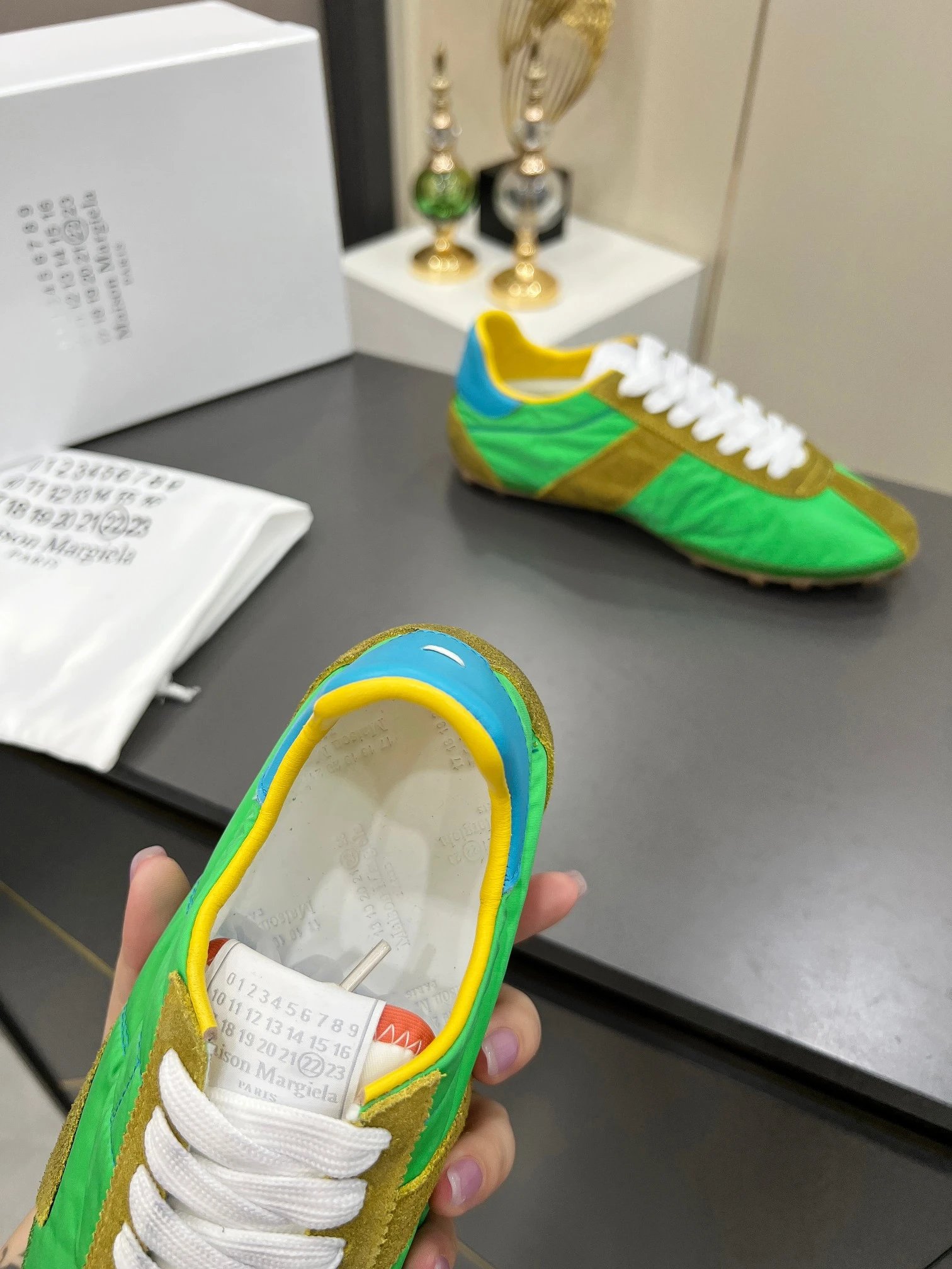 Maison Margiela MM6 Sinters Trainers Green - Gallery Image 7 - Detailed View