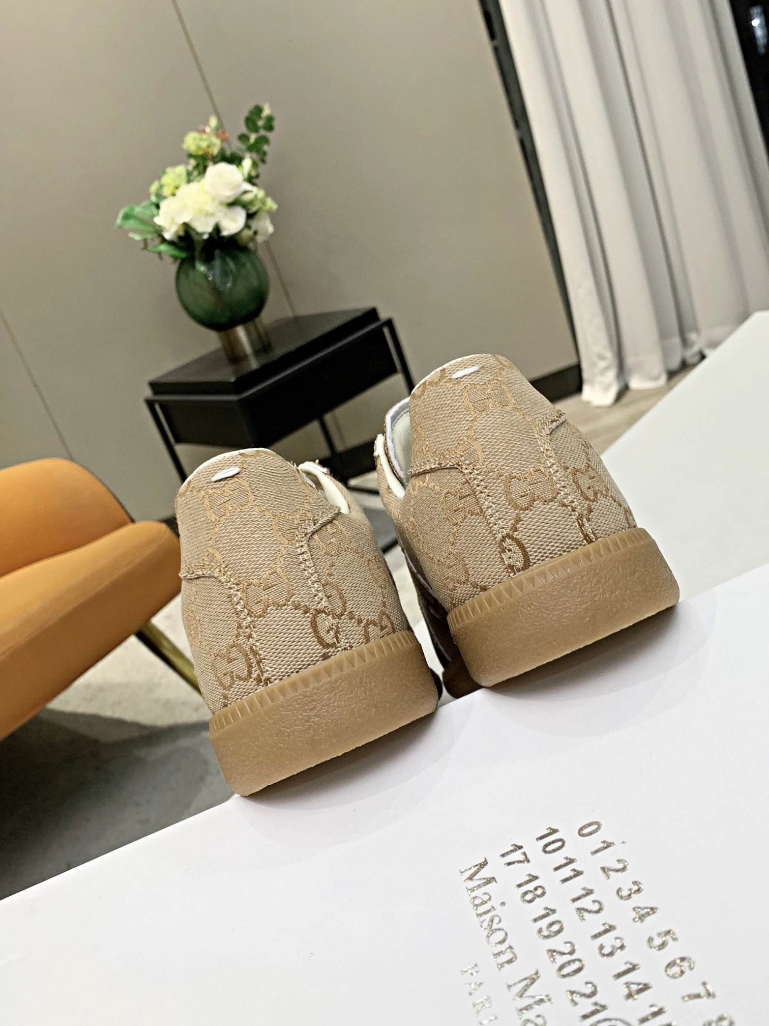 Maison Margiela MM6 Paisley Trainers Beige - Gallery Image 9 - Detailed View