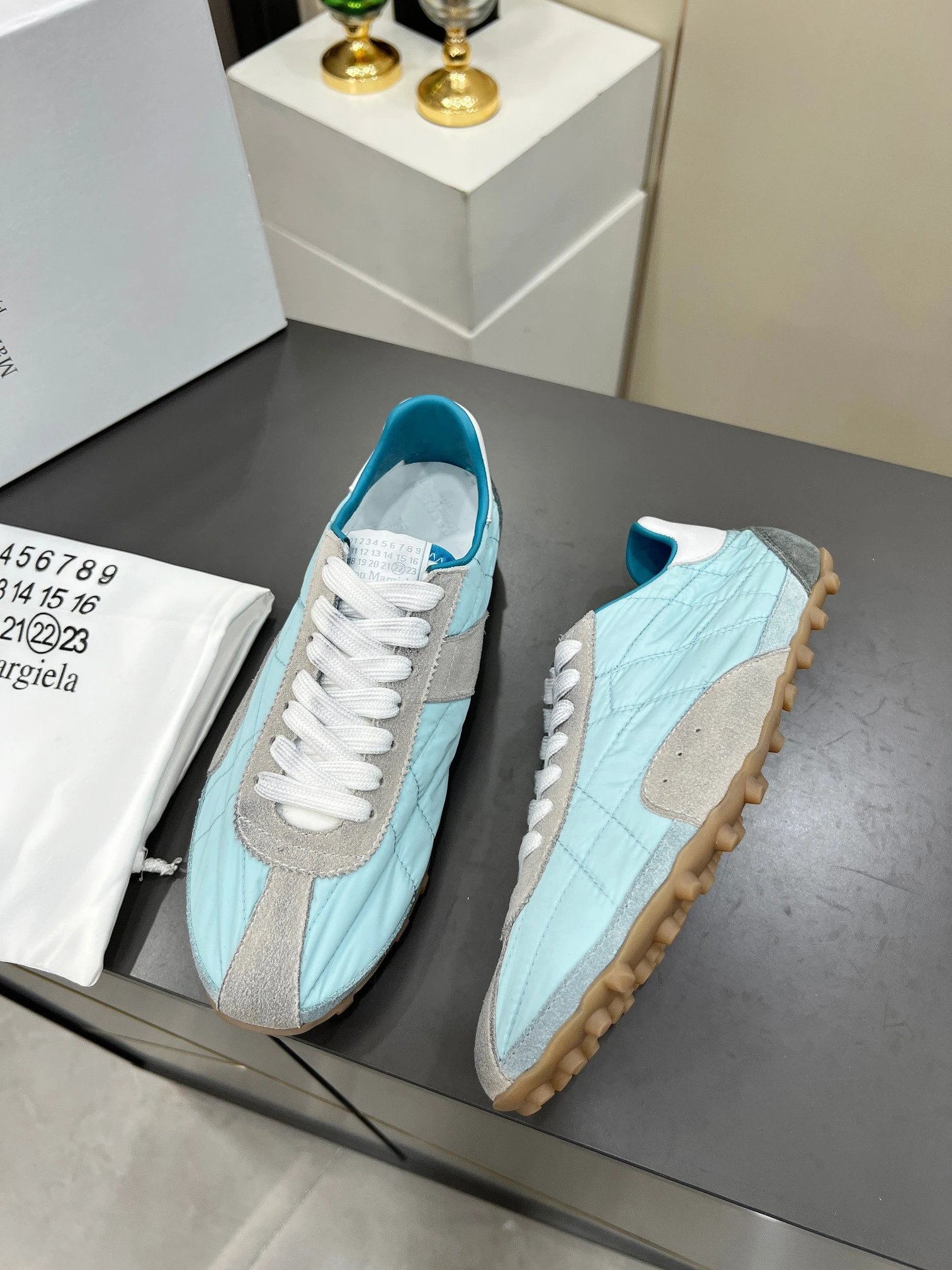 Maison Margiela MM6 Sinters Trainers Blue - Gallery Image 4 - Detailed View