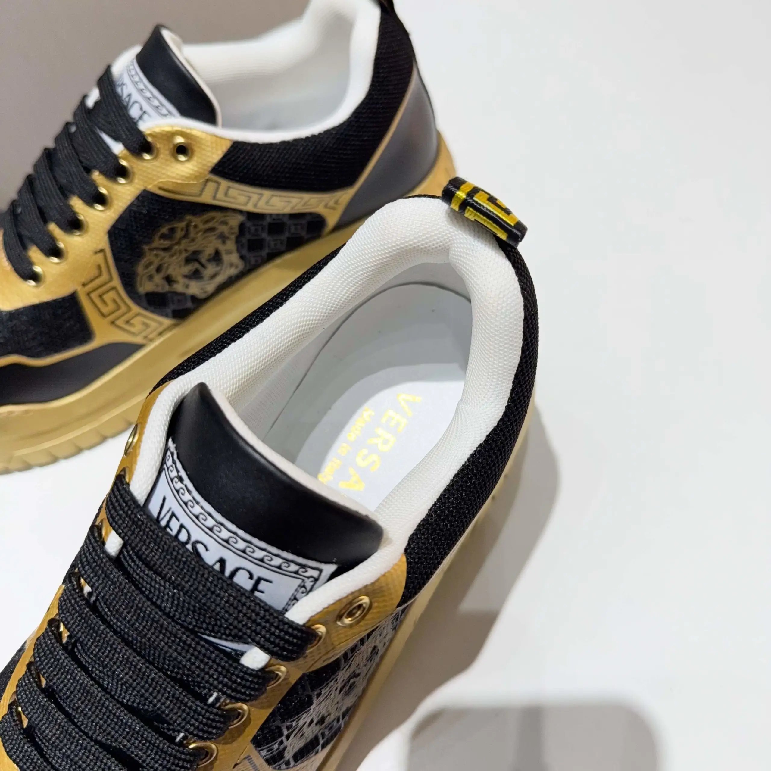 Luxury Knit Labyrinth Sneakers Black Gold - Gallery Image 5 - Detailed View