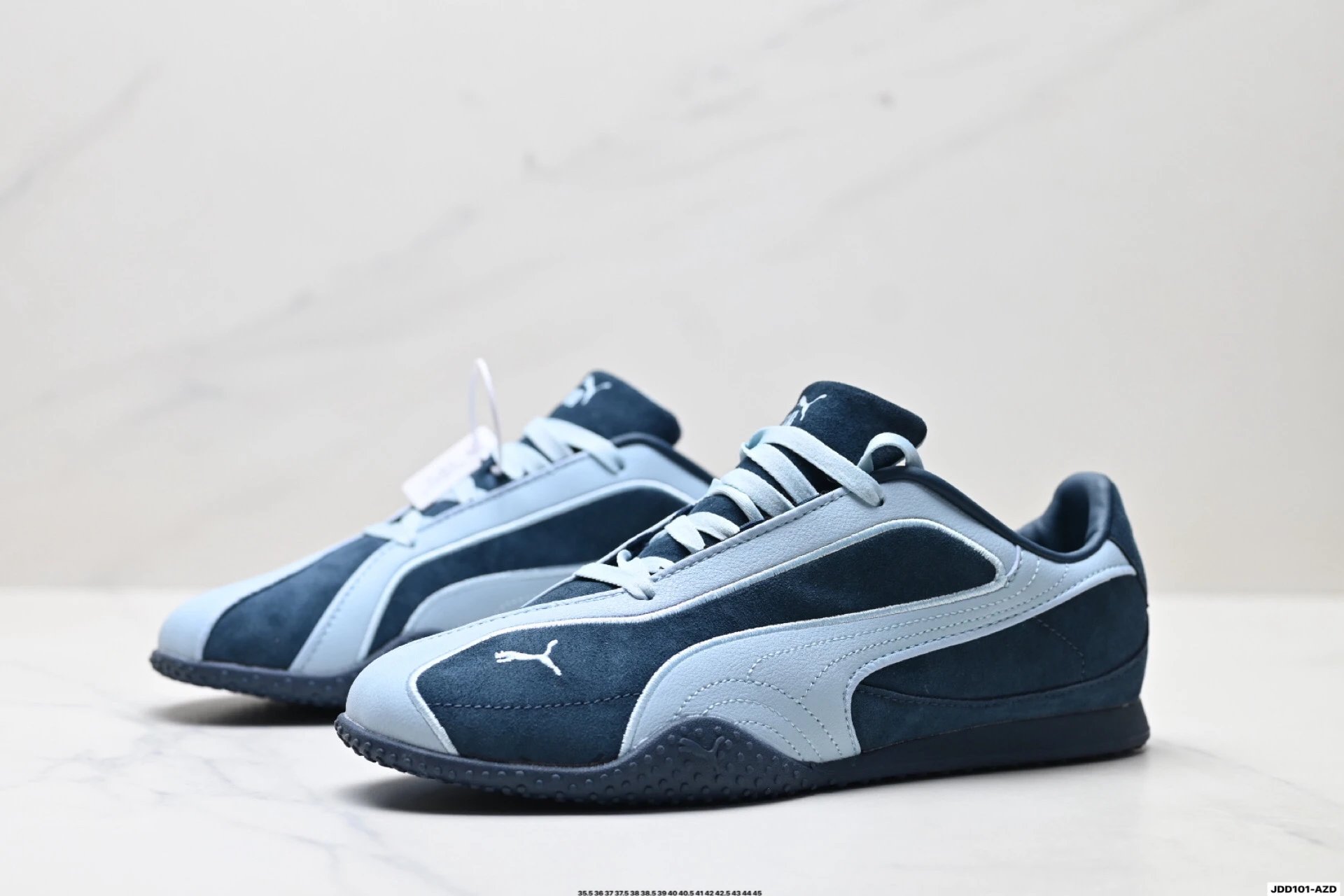 PUMA Bella V2 Leather Sneakers Blue - Gallery Image 4 - Detailed View