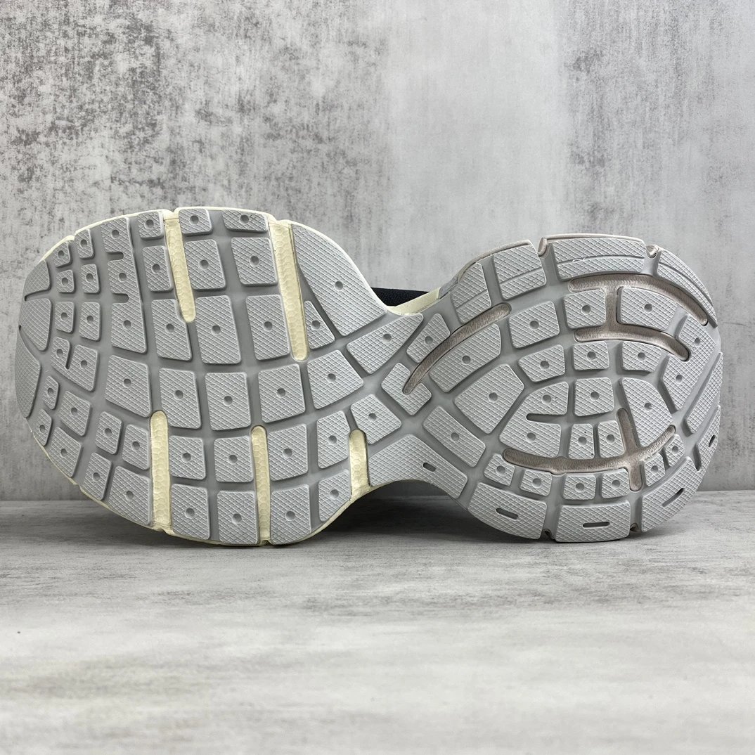 Retro Sock Sneakers Knit High Top Chunky Sole Ebony Black - Gallery Image 8 - Detailed View