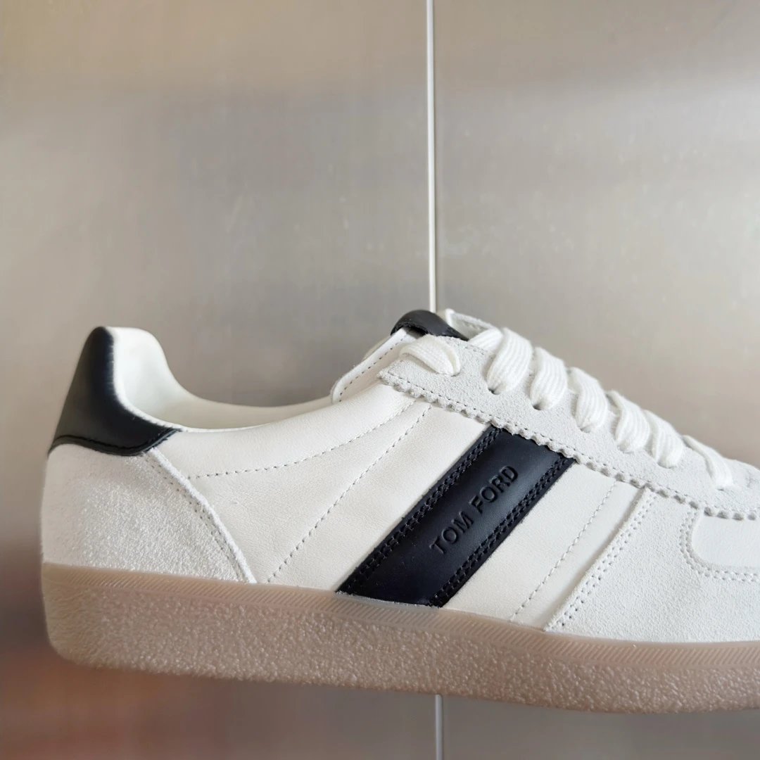 Suede Leather Retro Trainers Navy White - Gallery Image 8 - Detailed View