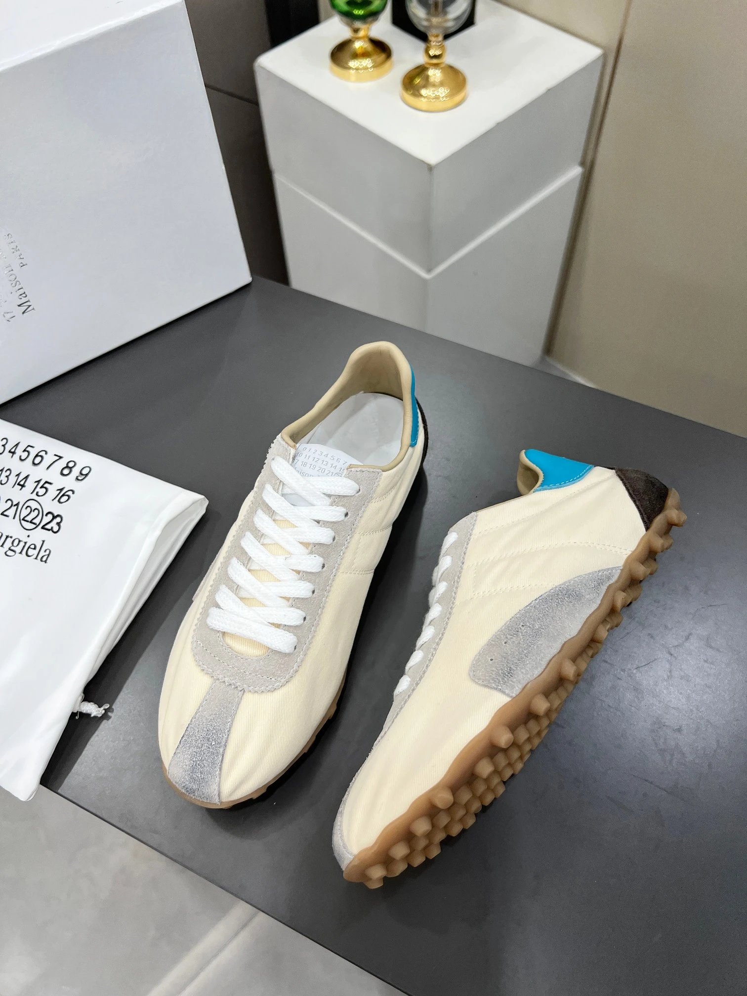 Maison Margiela MM6 Sinters Trainers Beige - Gallery Image 4 - Detailed View