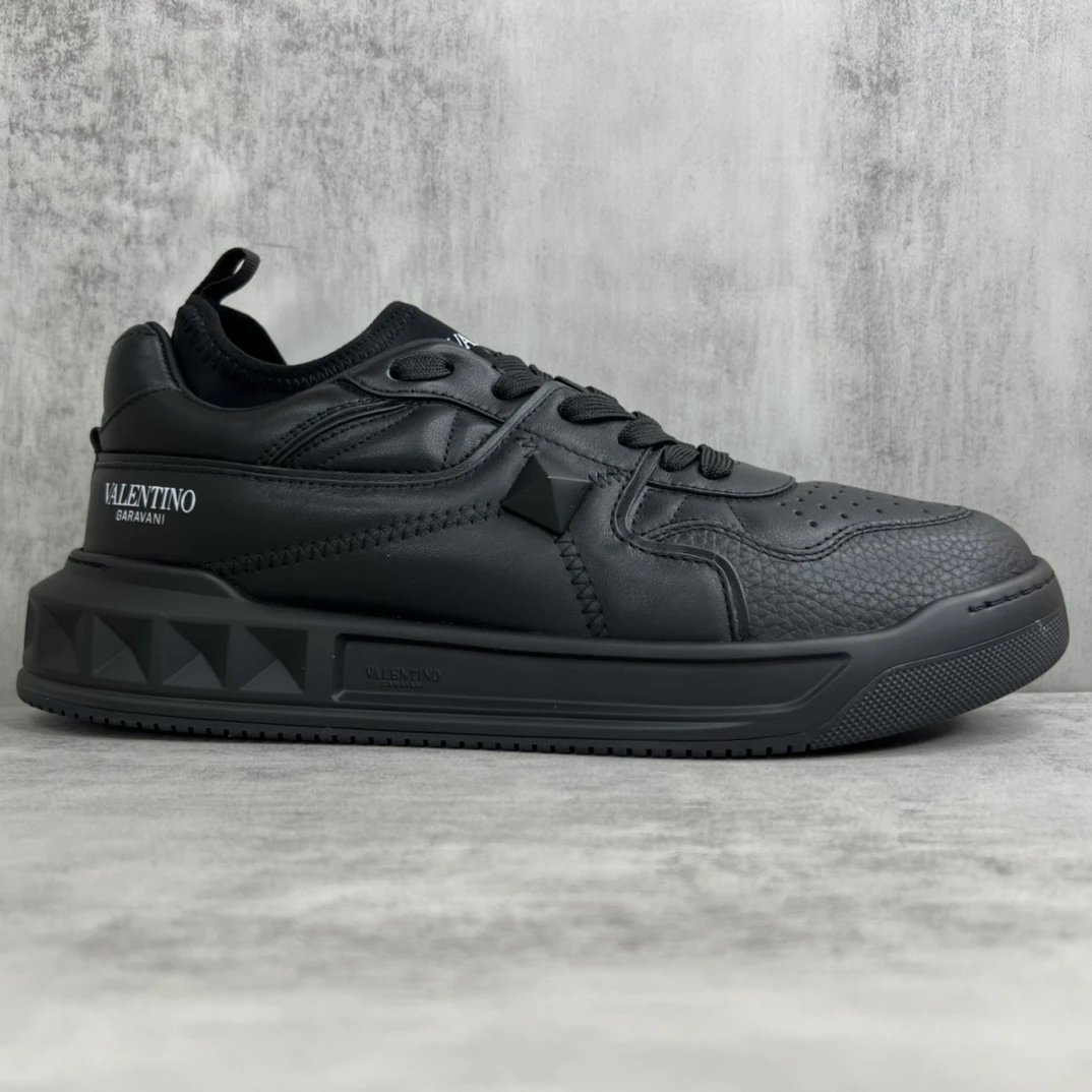 Chunky Leather Sneakers Autumn Jet Black - Gallery Image 6 - Detailed View