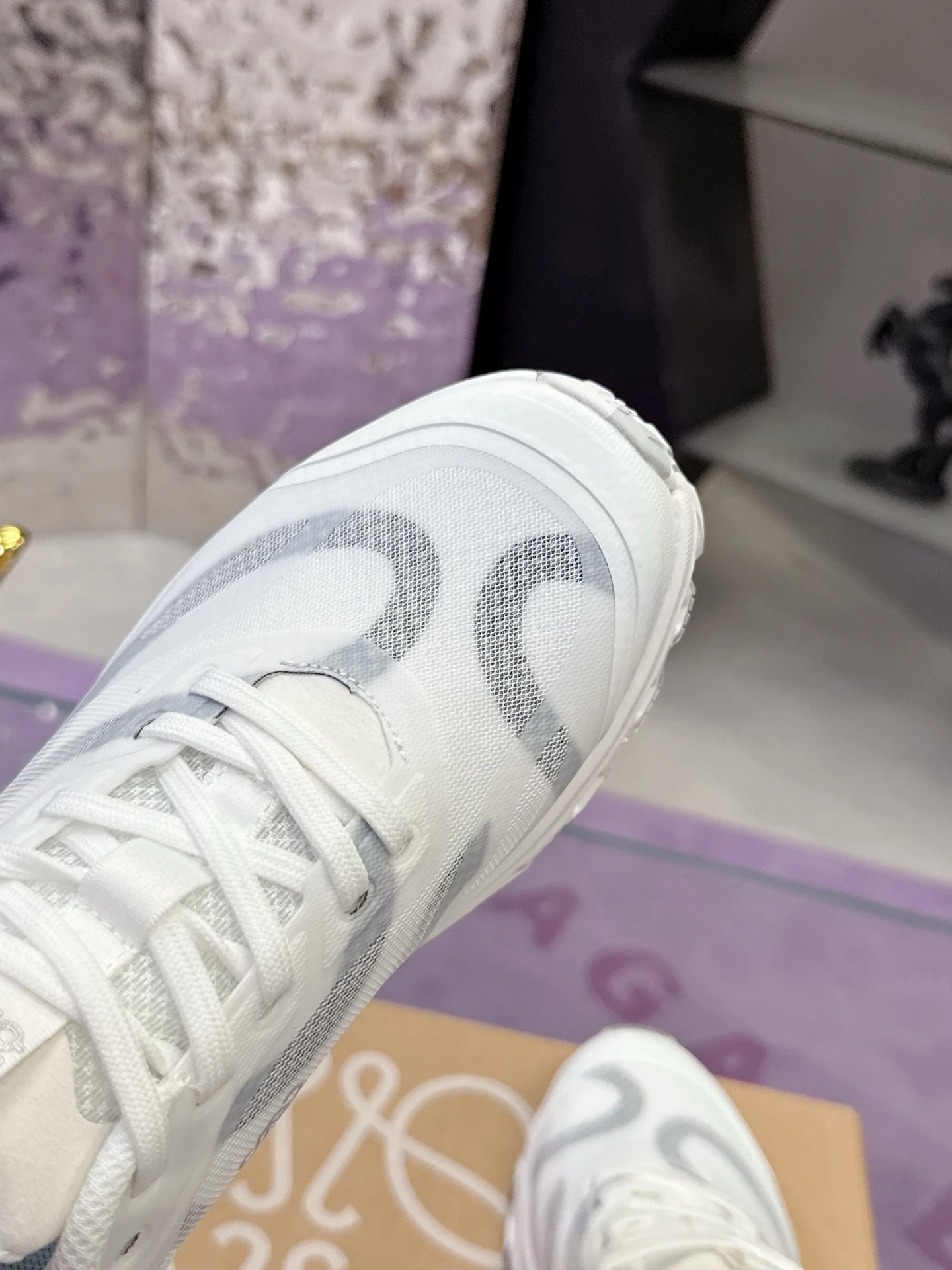 Loewe x On Running 3.0 Cloudtilt Sneakers White Grey - Gallery Image 6 - Detailed View