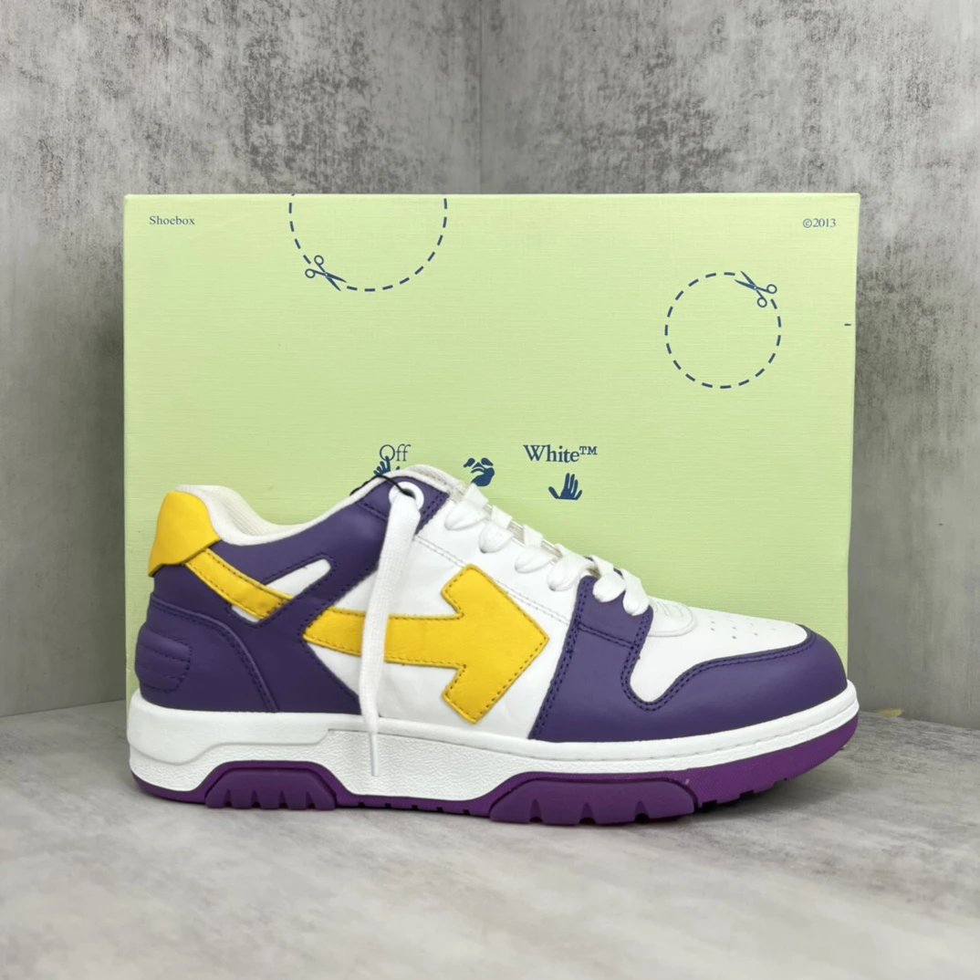 Off-White Low Top Sneakers Purple Yellow - Gallery Image 1 - Detailed View