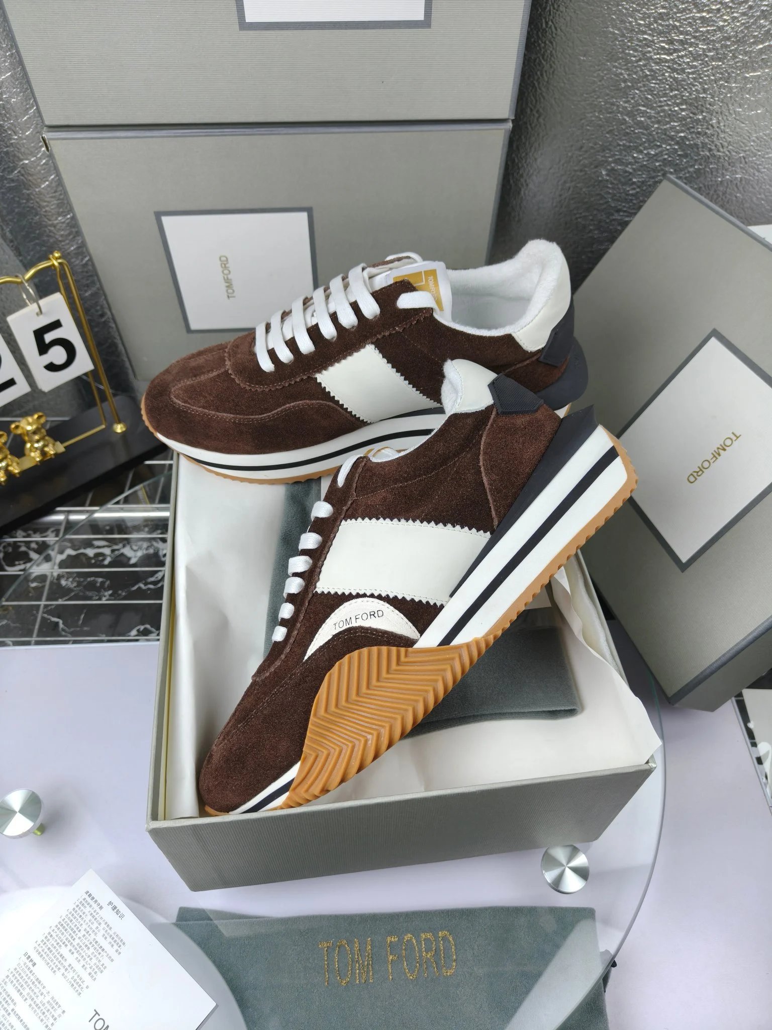 Retro Suede Platform Sneakers Coffee Brown - Gallery Image 6 - Detailed View
