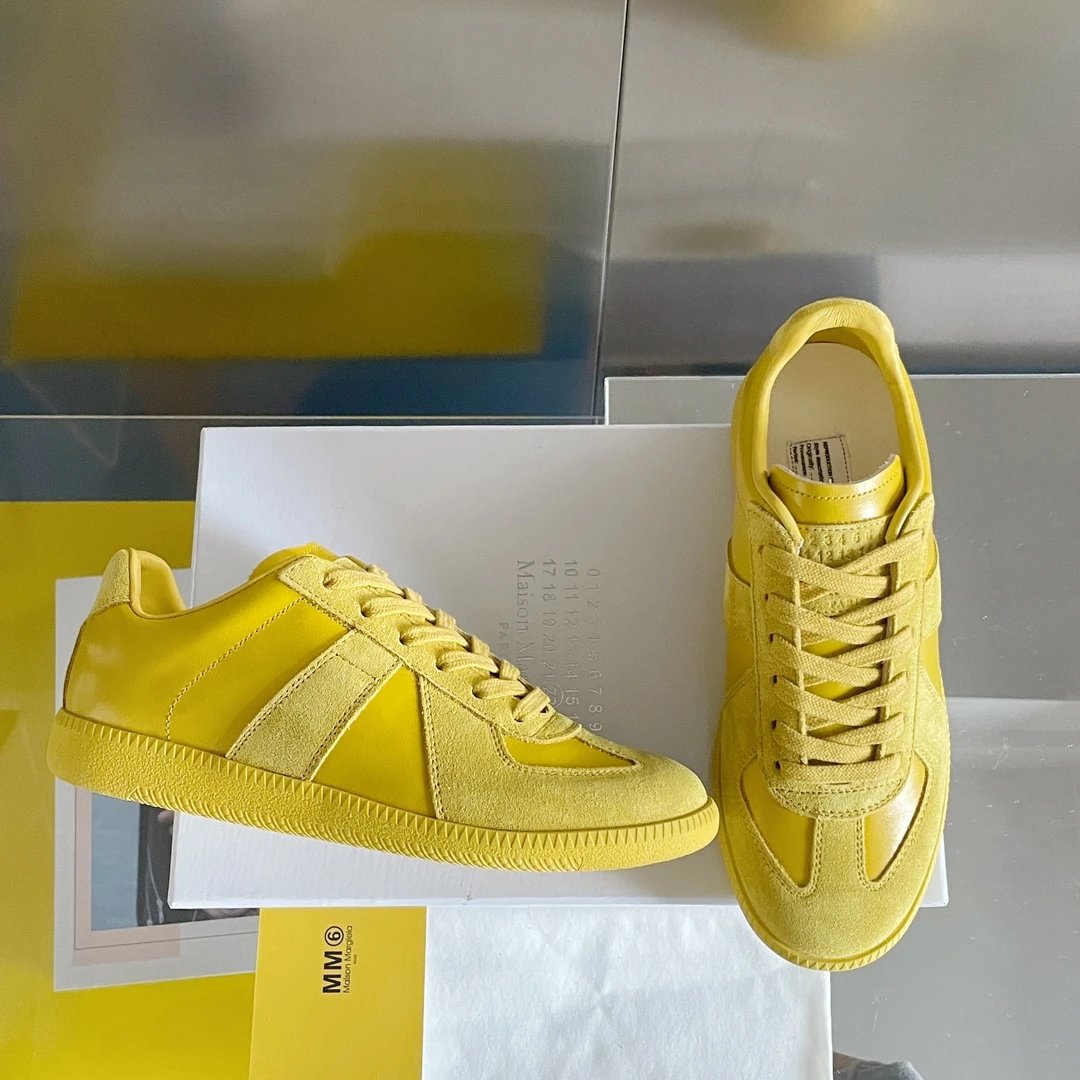 Maison Margiela MM6 Yellow German Trainers - Gallery Image 3 - Detailed View