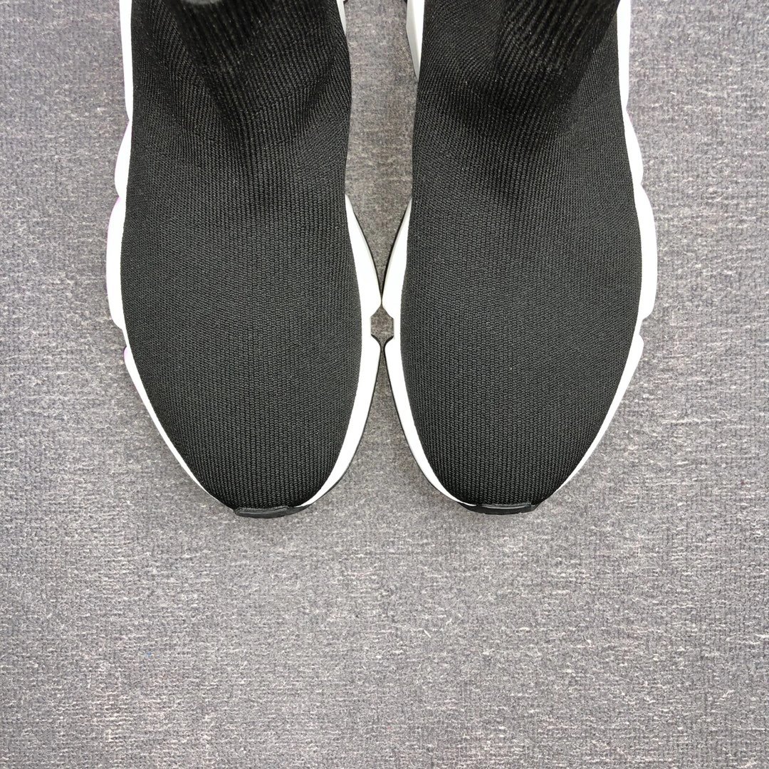 Speed Trainer Sock Sneakers Knit Breathable Sole Black Pink - Gallery Image 7 - Detailed View