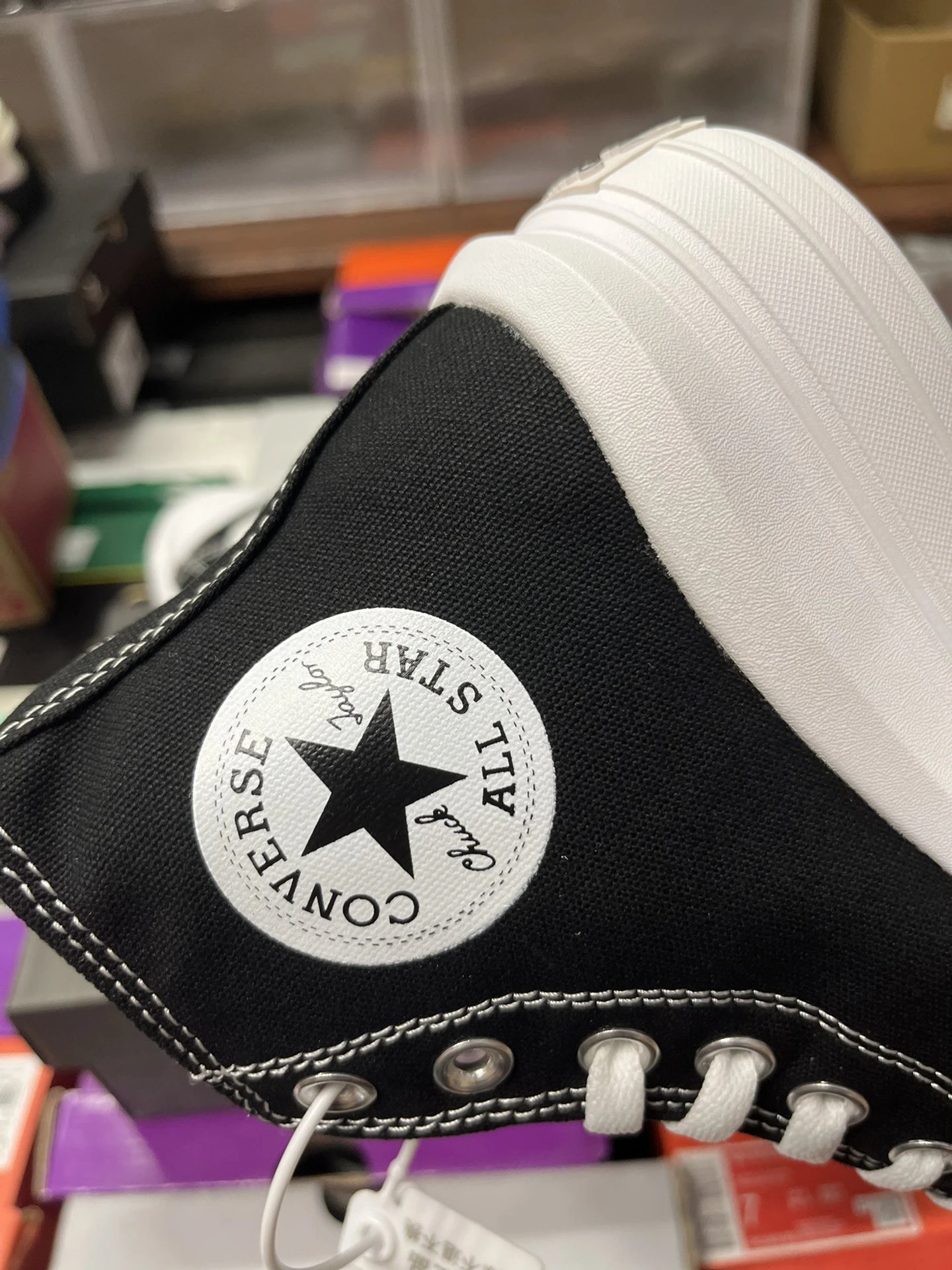 Platform High Top Canvas Sneakers Midnight Black - Gallery Image 7 - Detailed View