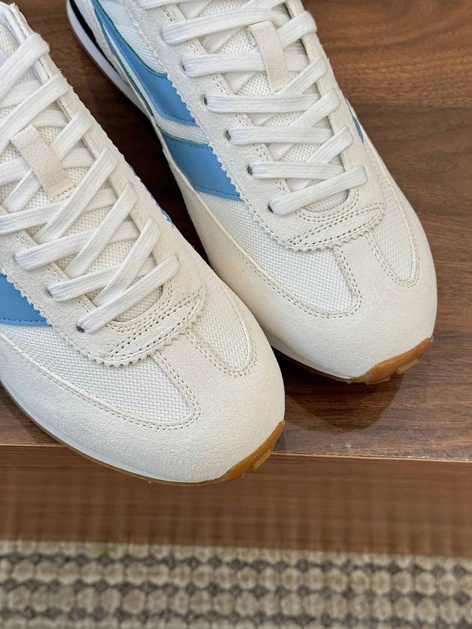 Retro Suede Mesh Sneakers Powder Blue - Gallery Image 4 - Detailed View