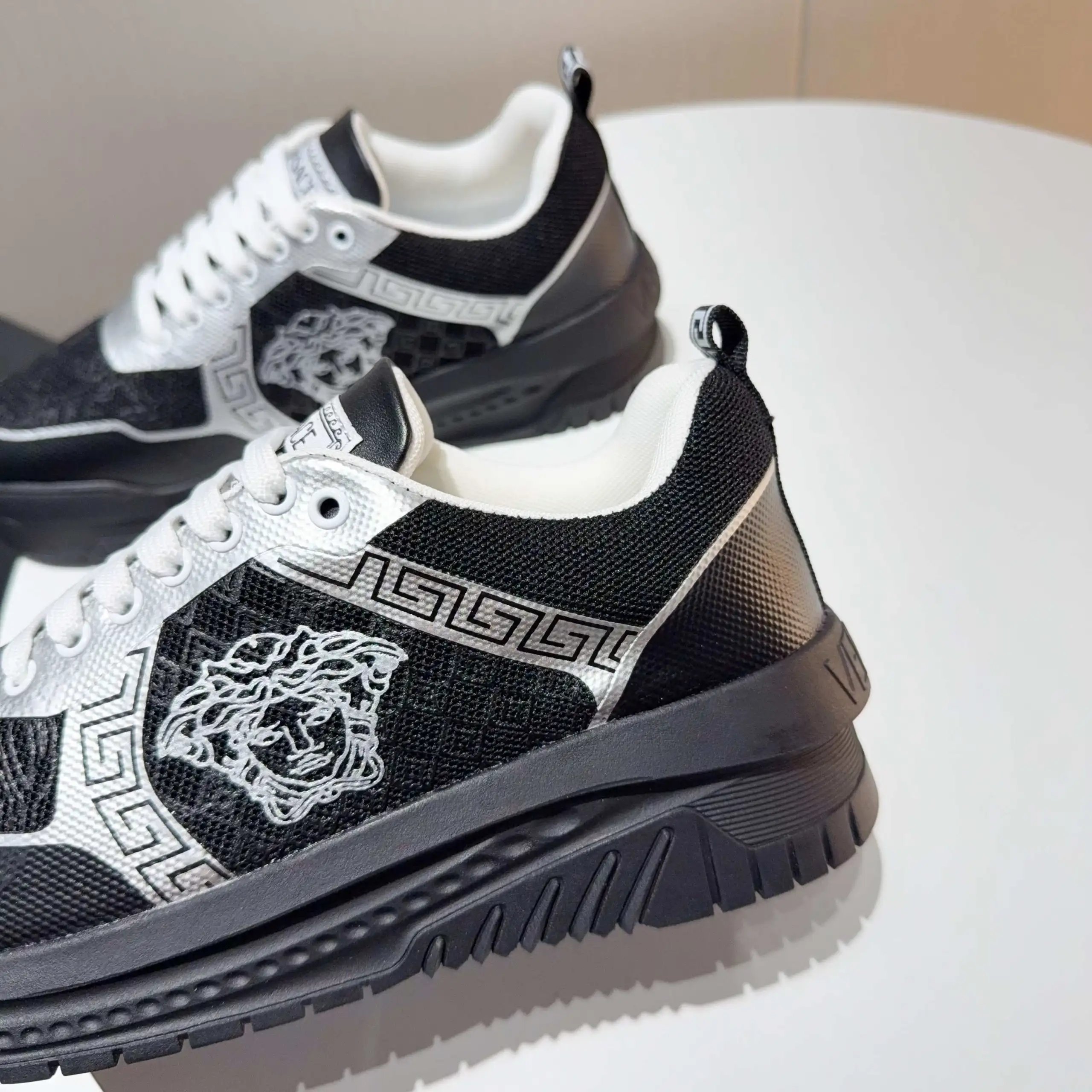 Chunky Knit Labyrinth Sneakers Ebony Black - Gallery Image 5 - Detailed View