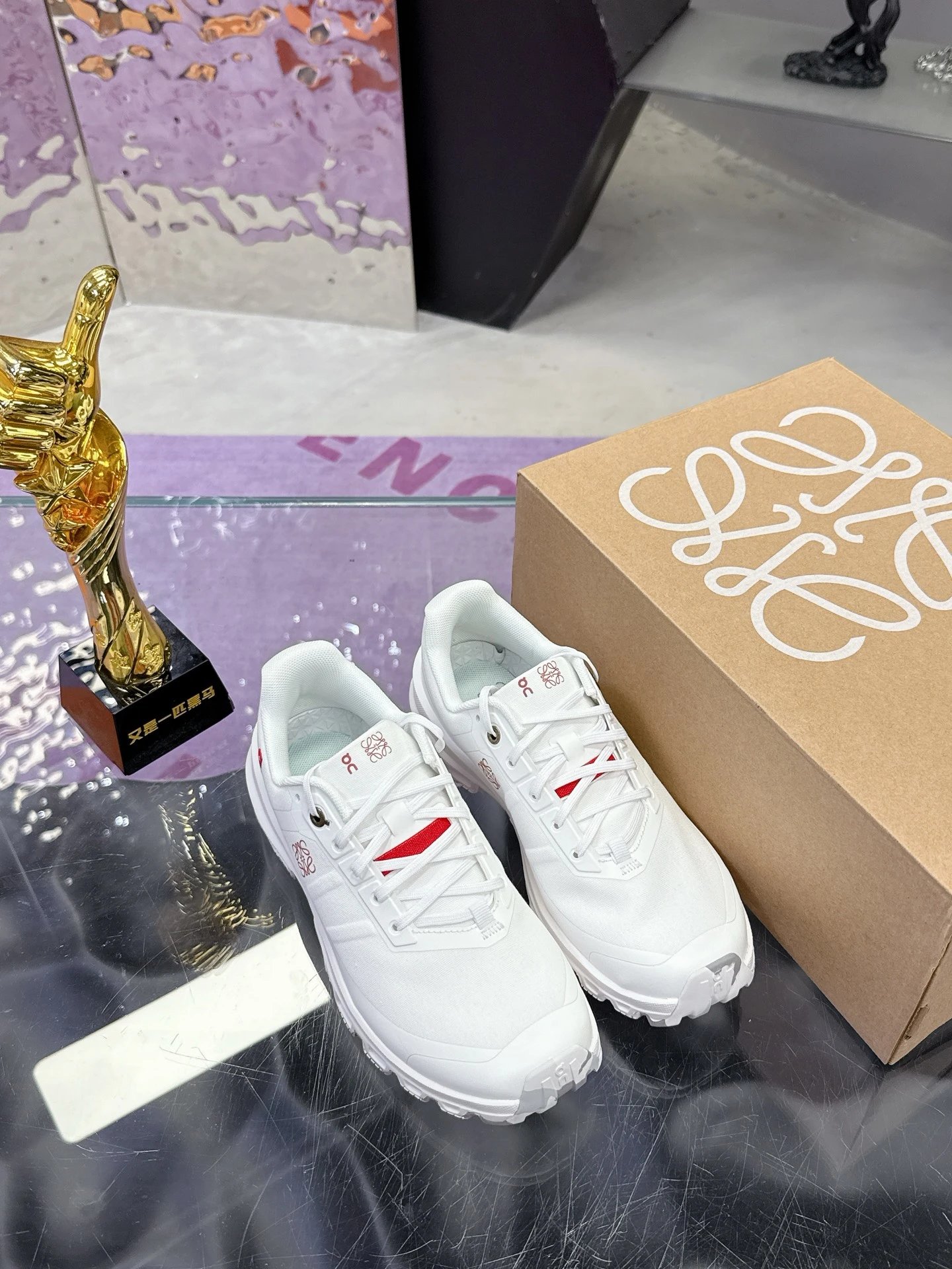 Loewe x On Running 3.0 Cloudtilt White Sneakers - Gallery Image 4 - Detailed View