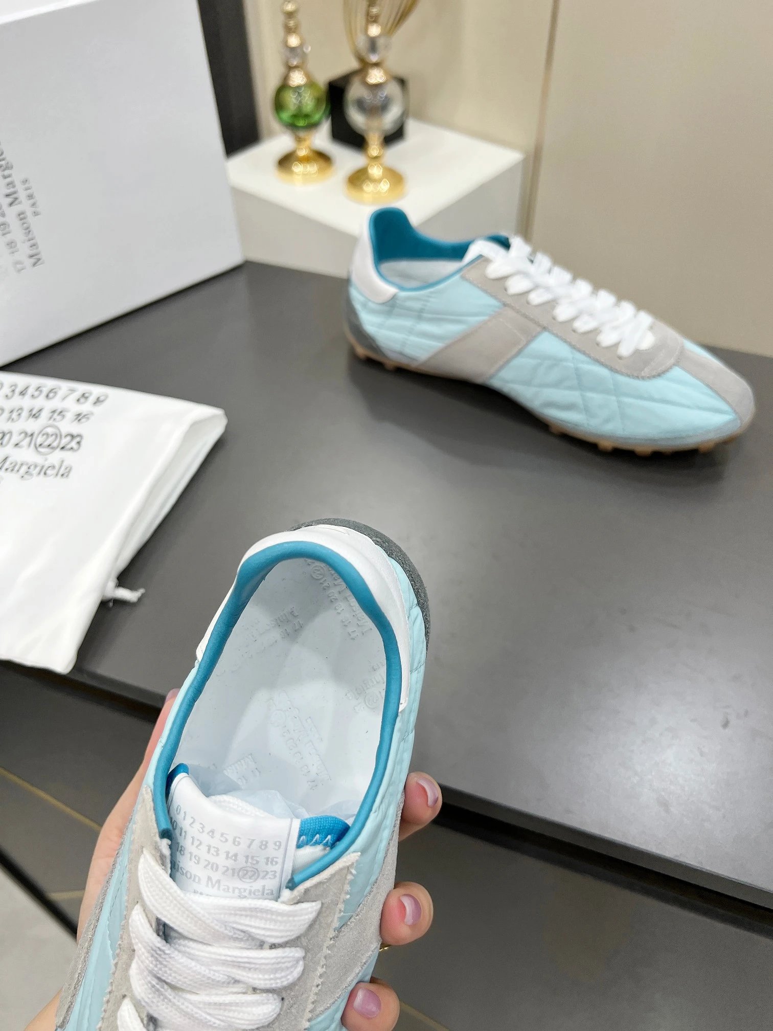 Maison Margiela MM6 Sinters Trainers Blue - Gallery Image 7 - Detailed View