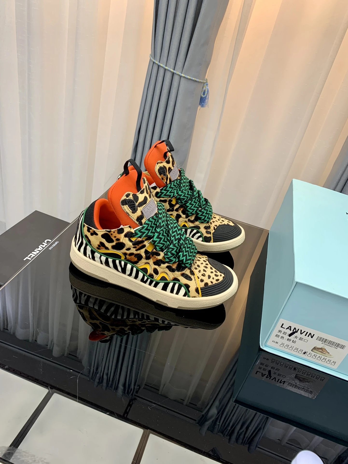 Lanvin Leopard and Zebra Prints Casual Sneakers - Gallery Image 3 - Detailed View