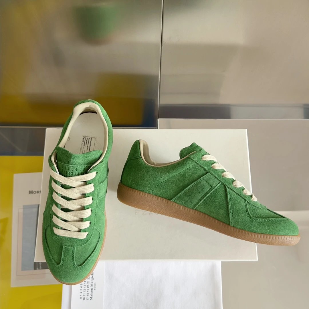 Maison Margiela MM6 German Trainers Green - Gallery Image 4 - Detailed View