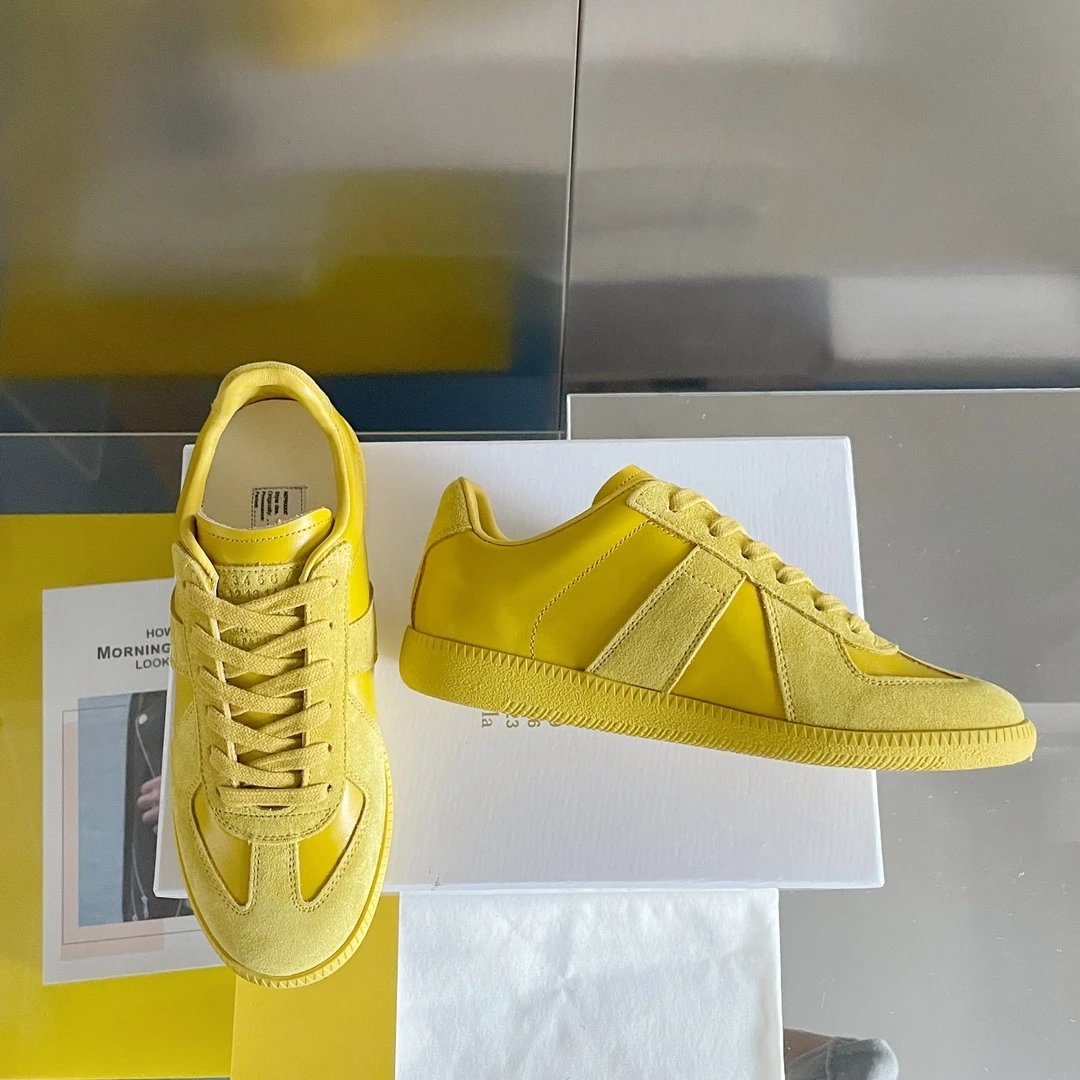 Maison Margiela MM6 Yellow German Trainers - Gallery Image 4 - Detailed View