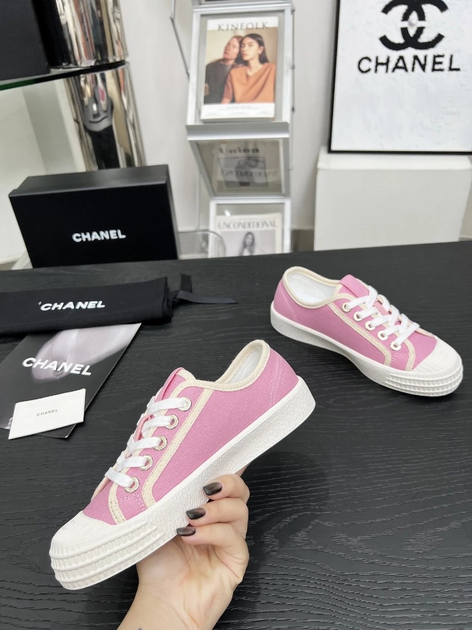 Chanel Pink Vintage Sneakers - Gallery Image 7 - Detailed View