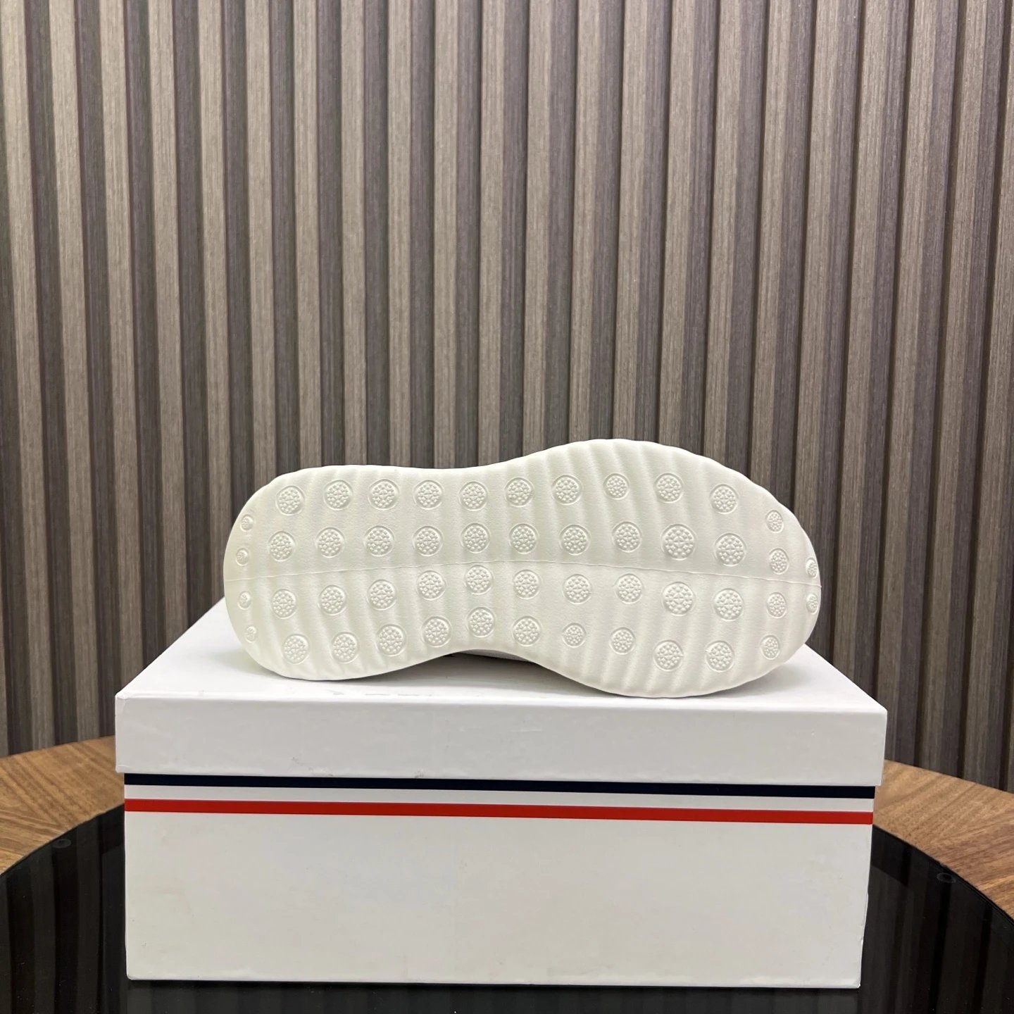 Moncler Ultra-light Knit Sneakers White - Gallery Image 7 - Detailed View