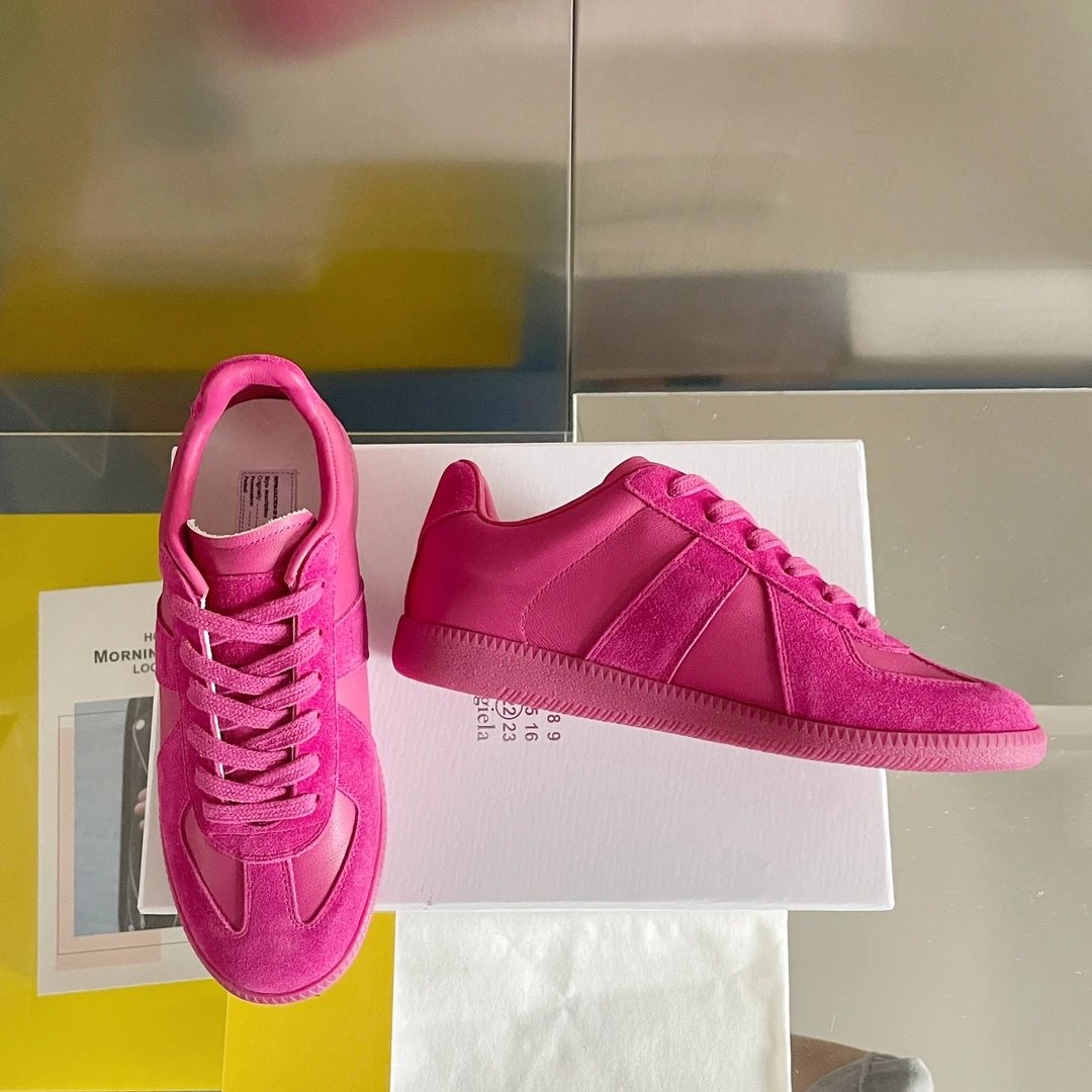 Maison Margiela MM6 Pink German Trainers - Gallery Image 4 - Detailed View
