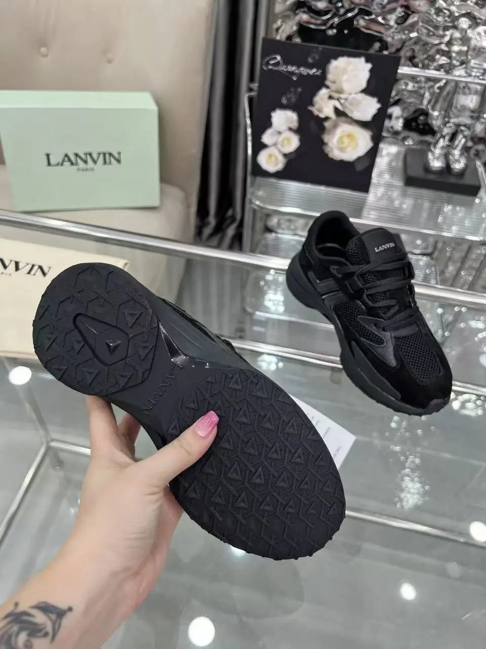 Lanvin Clay Sneakers Black - Gallery Image 8 - Detailed View