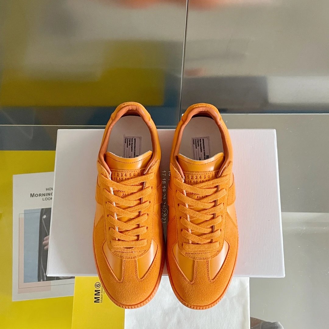 Maison Margiela MM6 Orange German Trainers - Gallery Image 7 - Detailed View