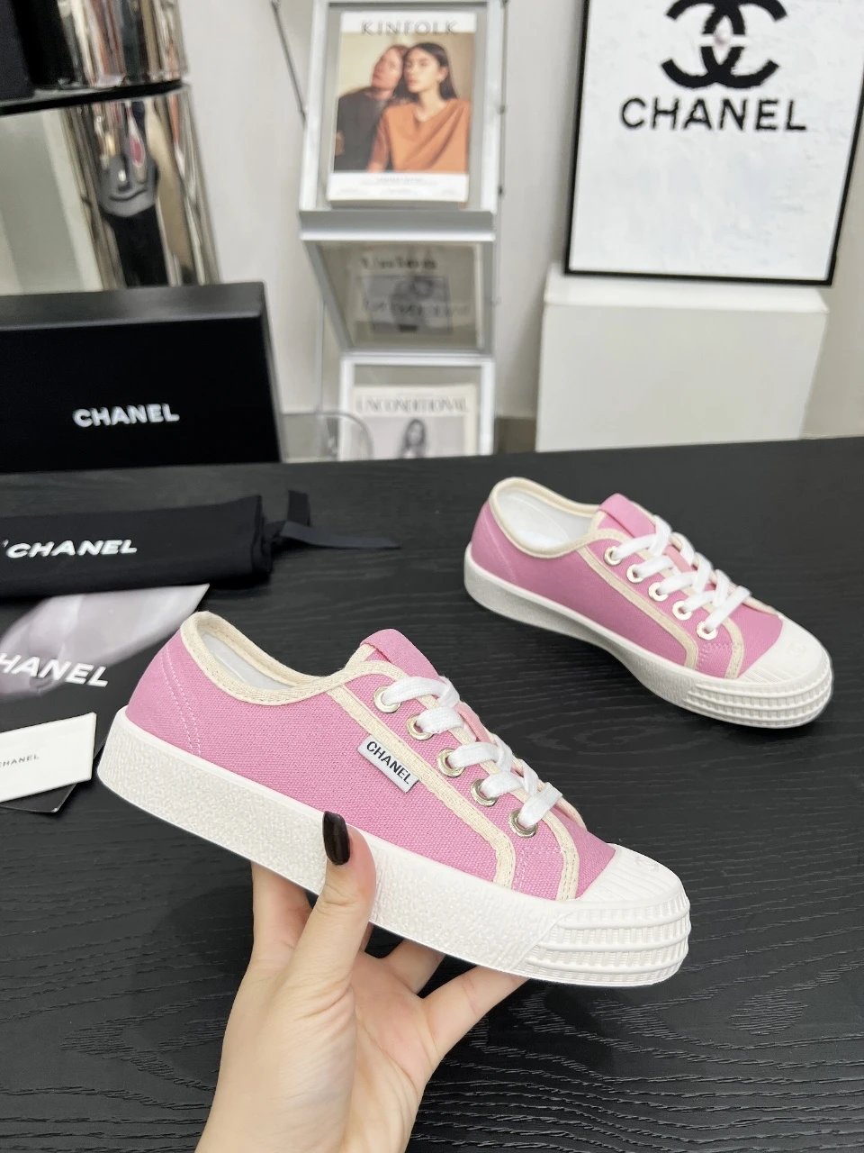 Chanel Pink Vintage Sneakers - Gallery Image 6 - Detailed View