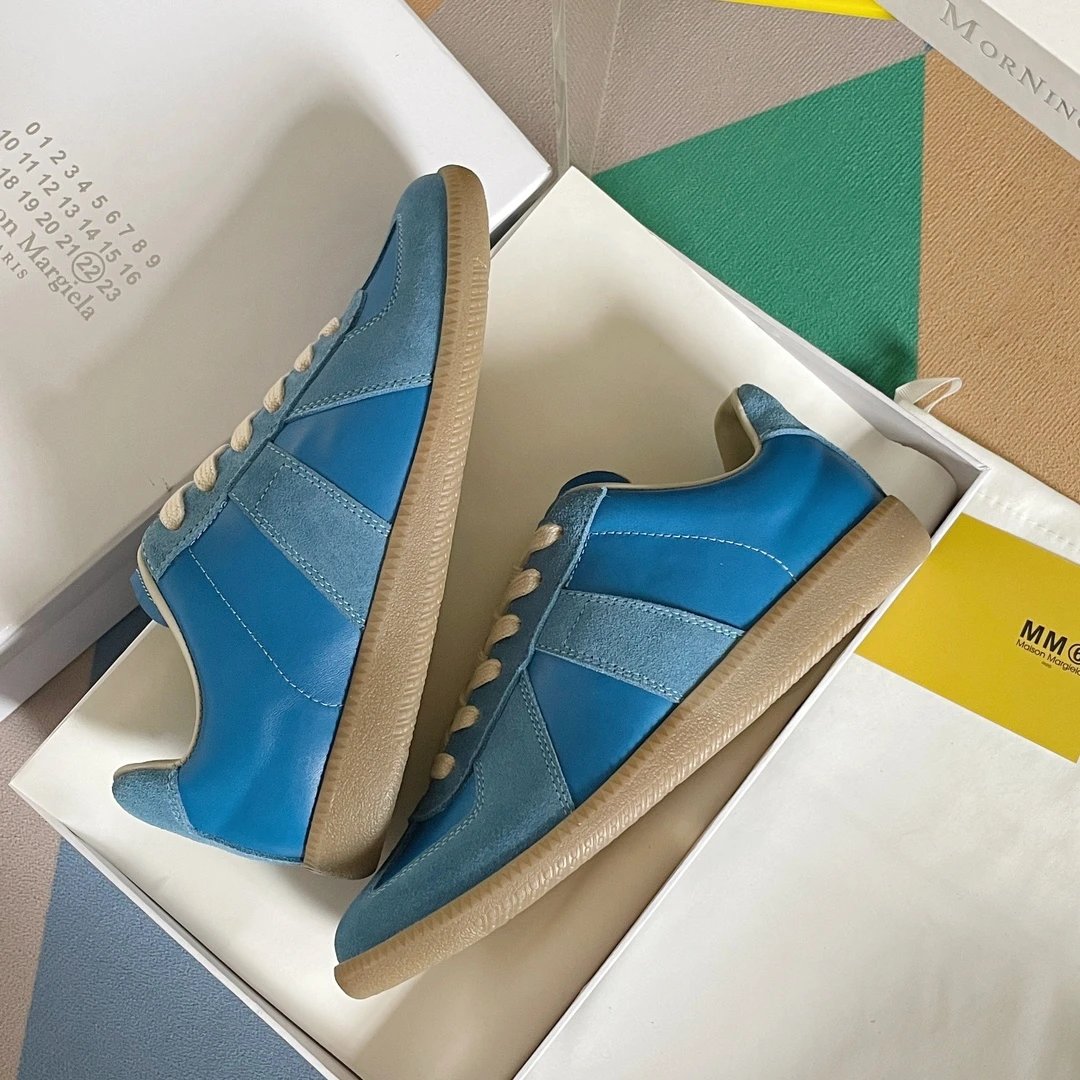 Maison Margiela MM6 Blue German Trainers - Gallery Image 6 - Detailed View