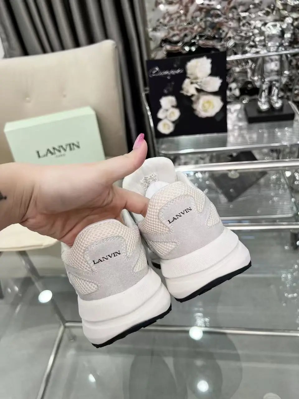 Lanvin Clay Sneakers White - Gallery Image 5 - Detailed View
