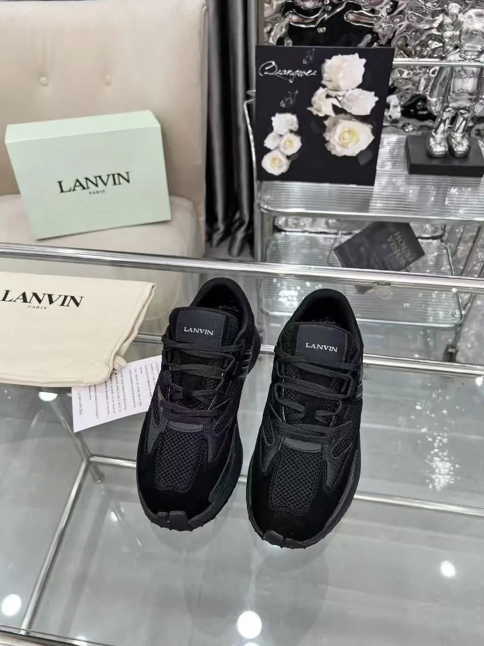 Lanvin Clay Sneakers Black - Gallery Image 3 - Detailed View