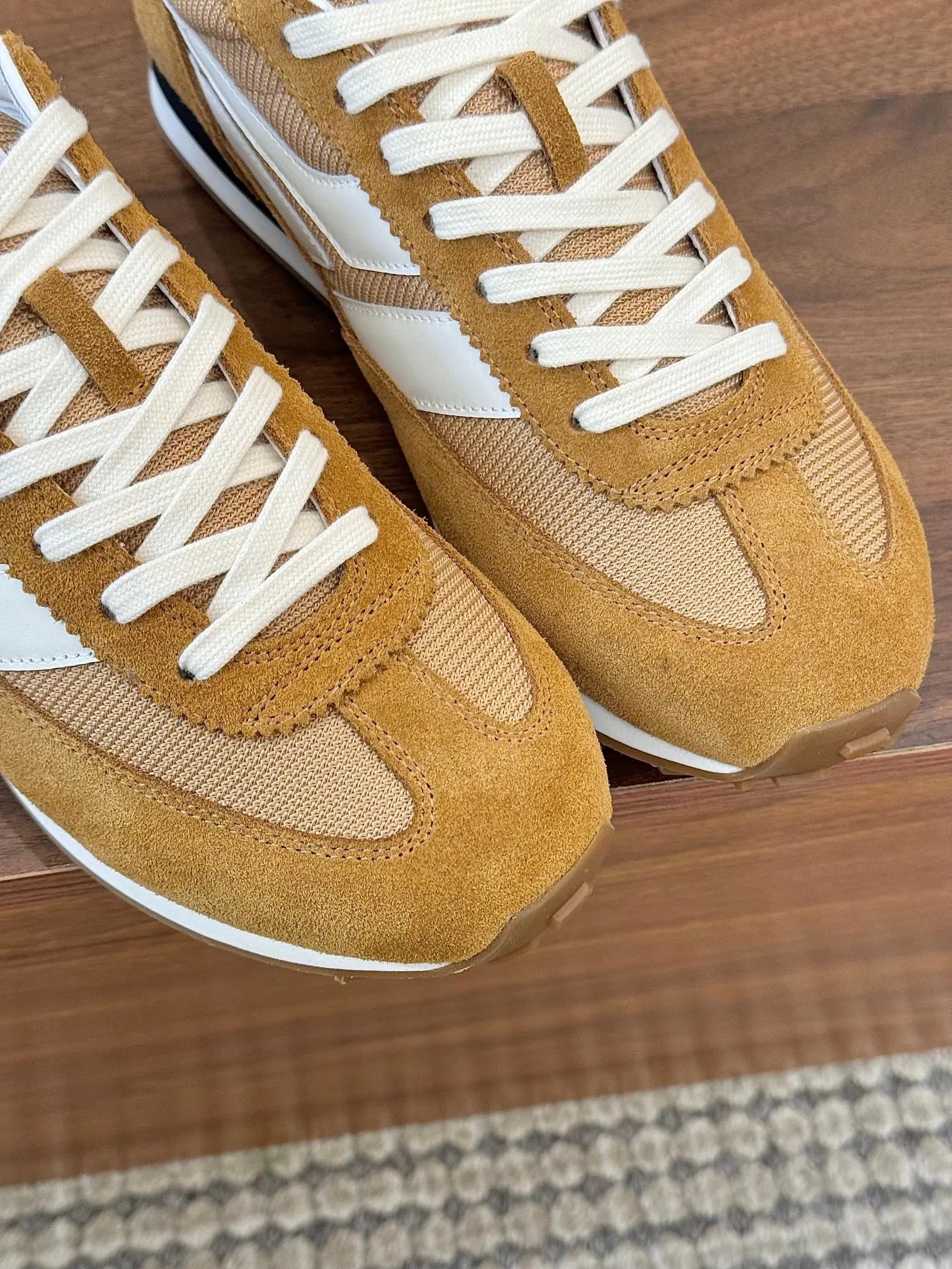 Retro Suede Mesh Sneakers Ochre - Gallery Image 9 - Detailed View
