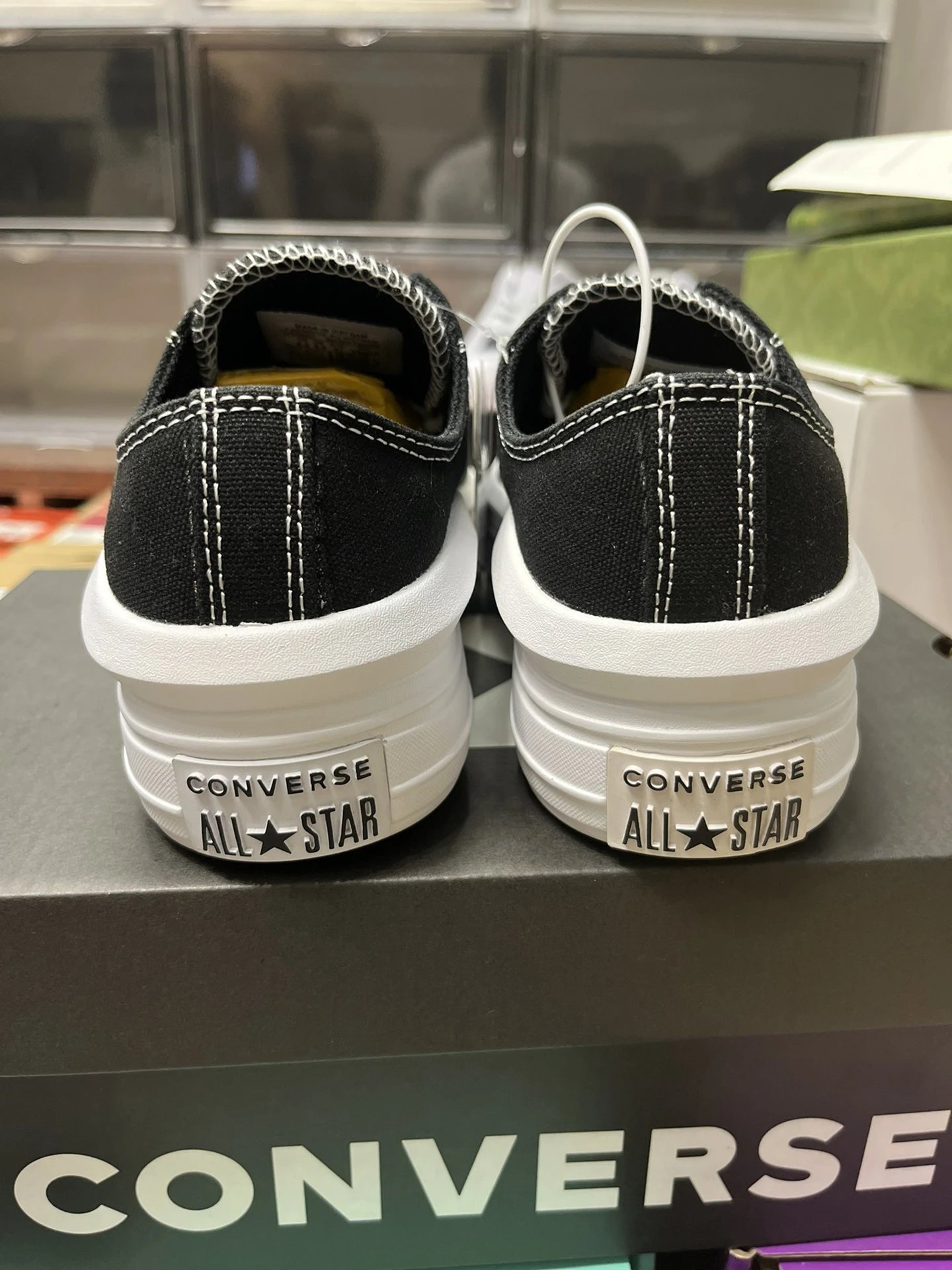 Platform Canvas Low Top Sneakers Ebony Black - Gallery Image 5 - Detailed View