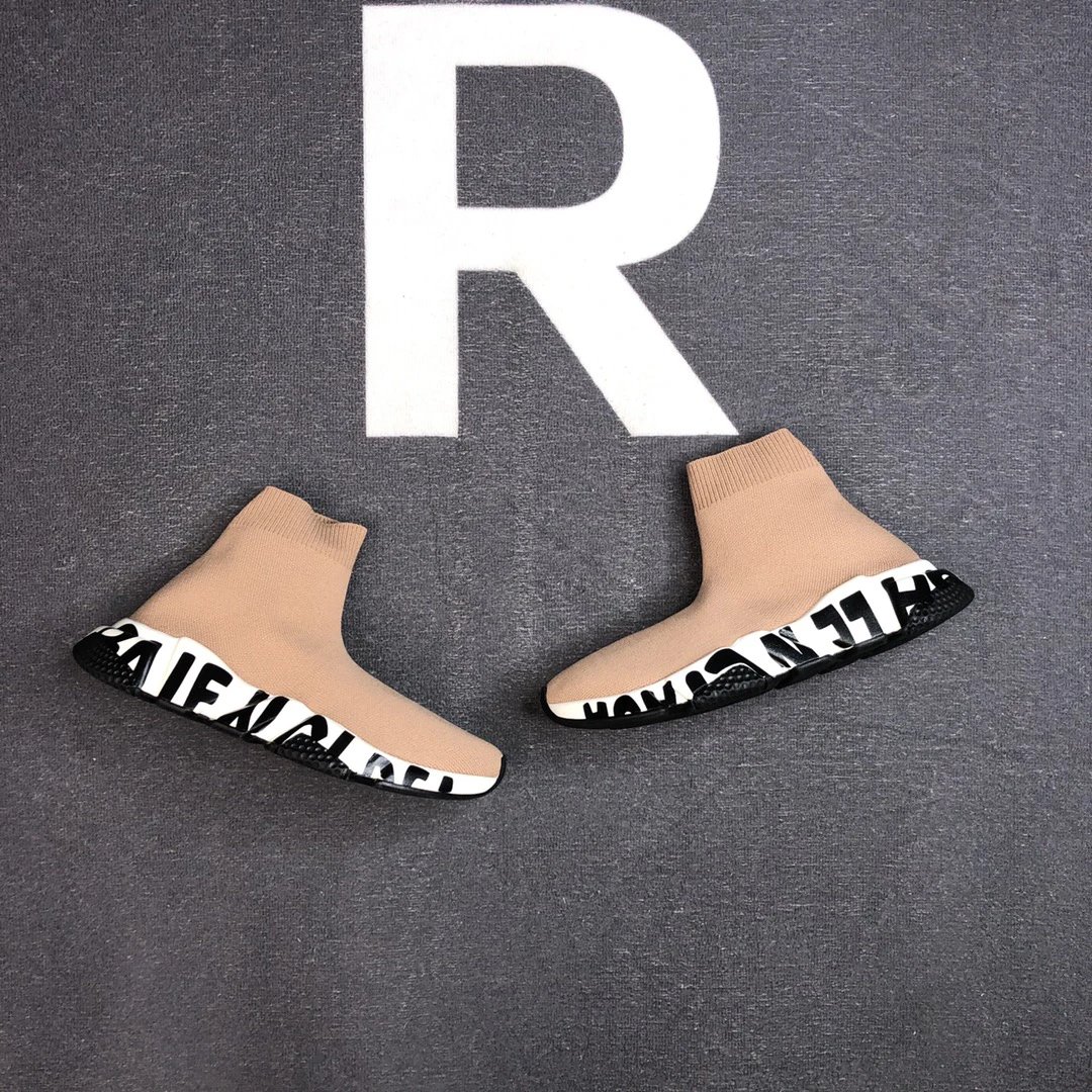 Unisex Knit Sock Sneakers TPU Sole Speed Style in Camel - Gallery Image 5 - Detailed View