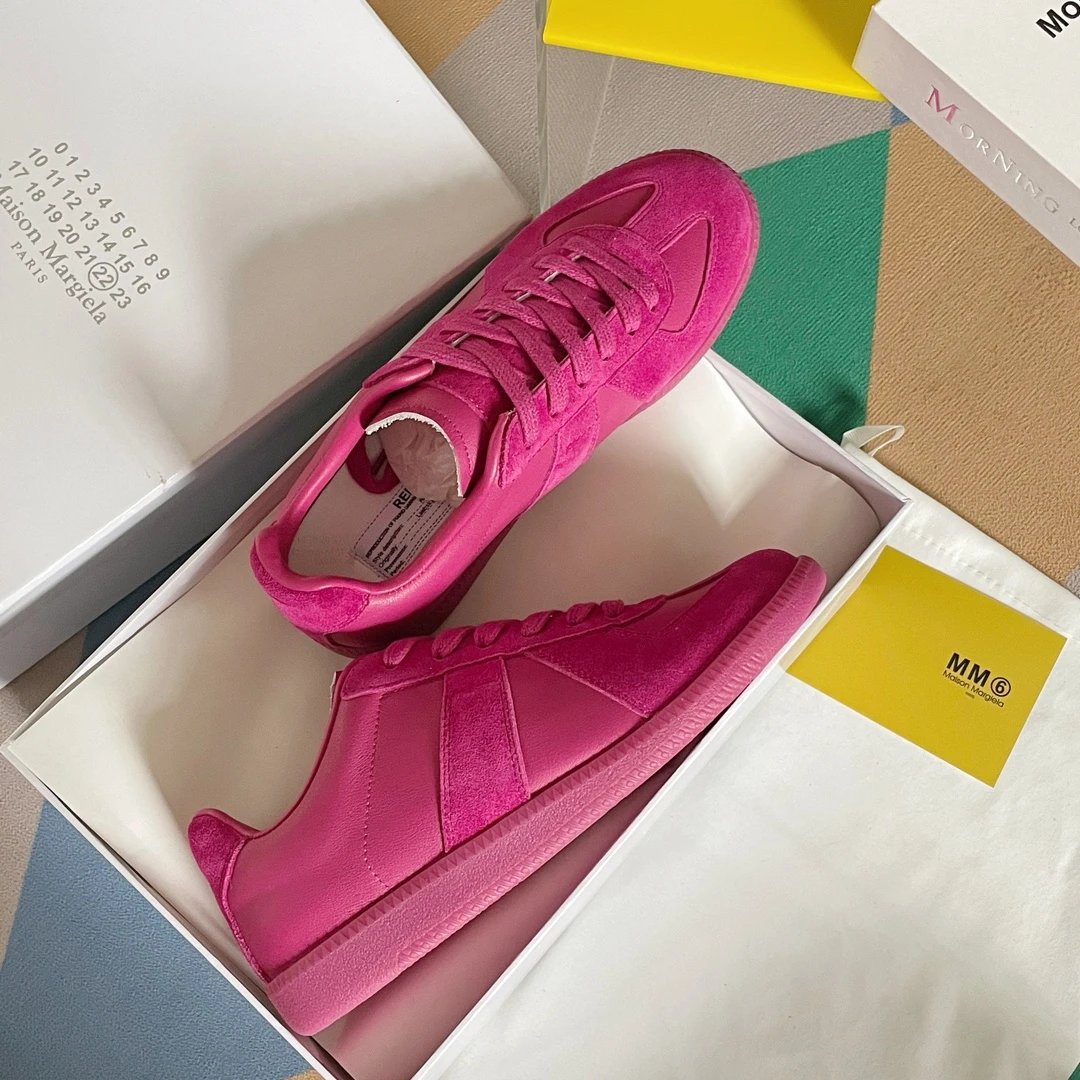 Maison Margiela MM6 Pink German Trainers - Gallery Image 5 - Detailed View
