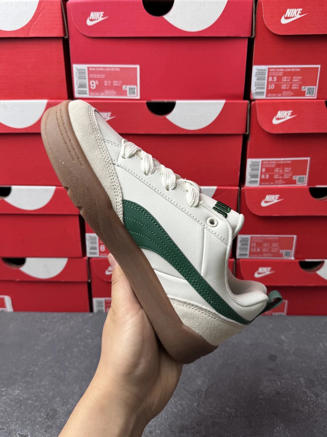 Puma Bread Sneakers White Green - Gallery Image 9 - Detailed View