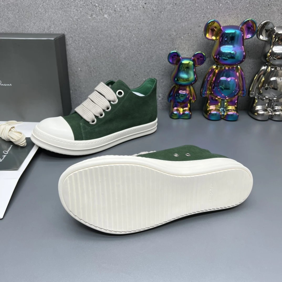 Rick Owens Suede Sneakers Green  - Gallery Image 8 - Detailed View