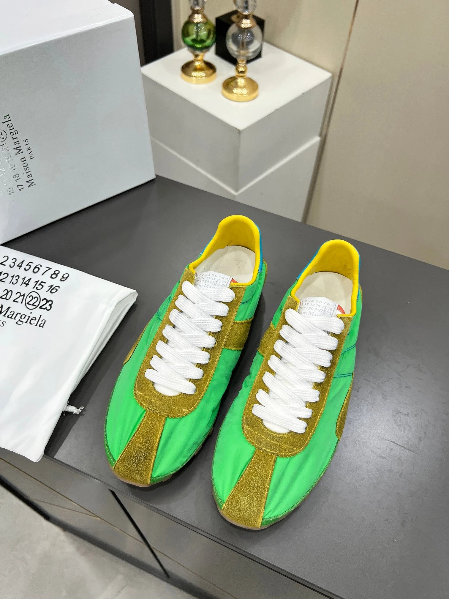 Maison Margiela MM6 Sinters Trainers Green - Gallery Image 3 - Detailed View