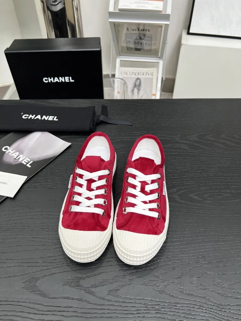 Chanel Vintage Red Sneakers - Gallery Image 2 - Detailed View