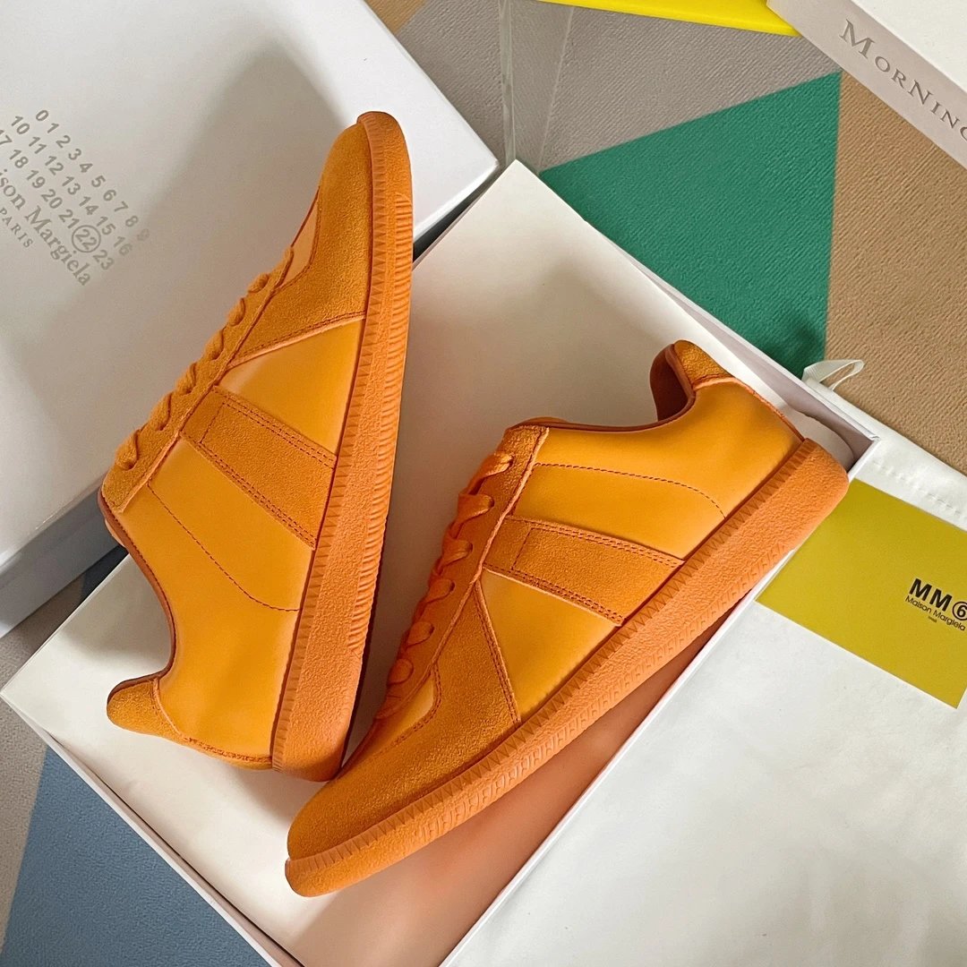 Maison Margiela MM6 Orange German Trainers - Gallery Image 6 - Detailed View