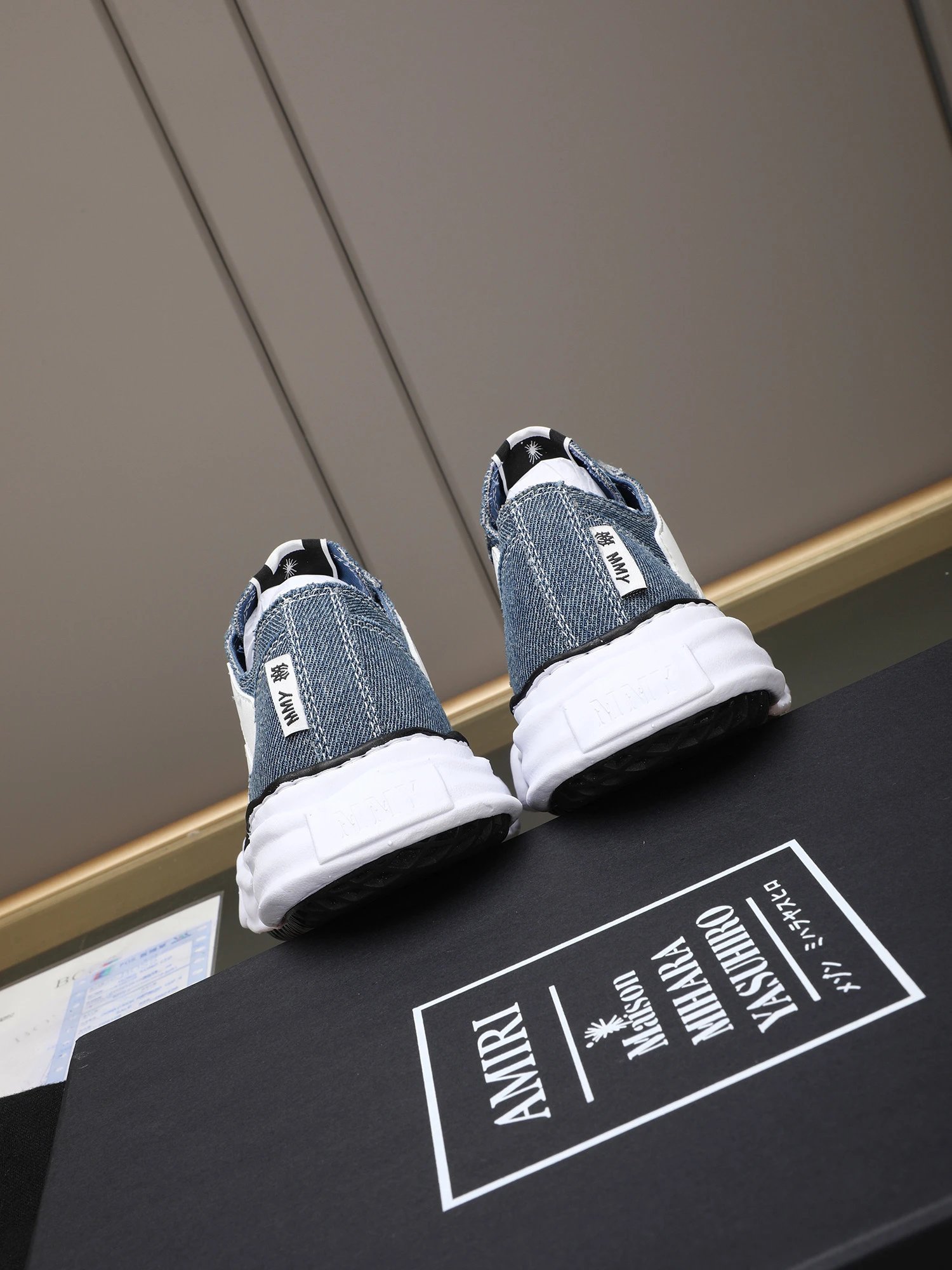 Maison MIHARA YASUHIR MMY Blue Sneakers White Bone - Gallery Image 5 - Detailed View