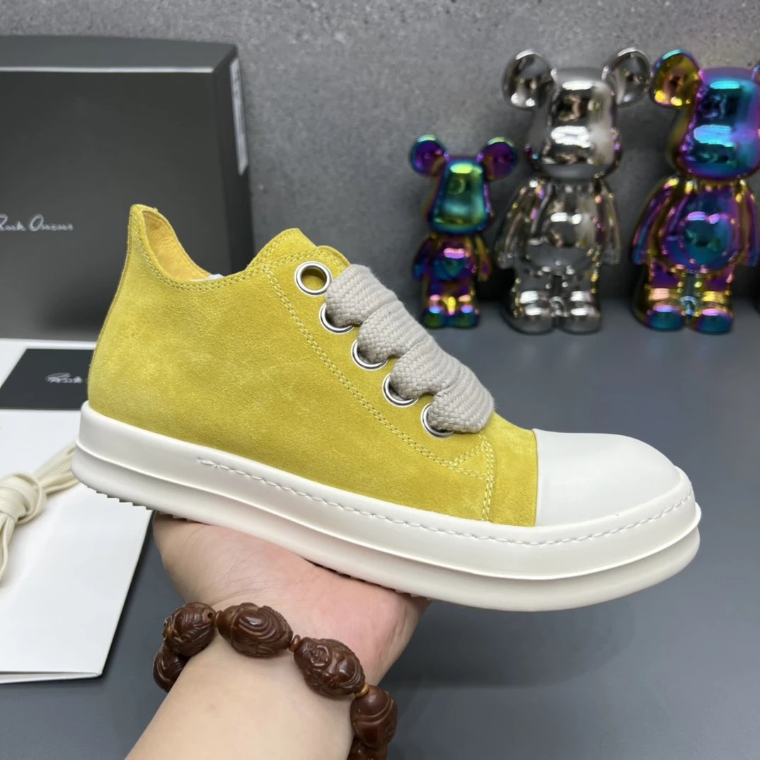 Rick Owens Yellow Suede Sneakers - Rick Owens - Cnfans - $66.25