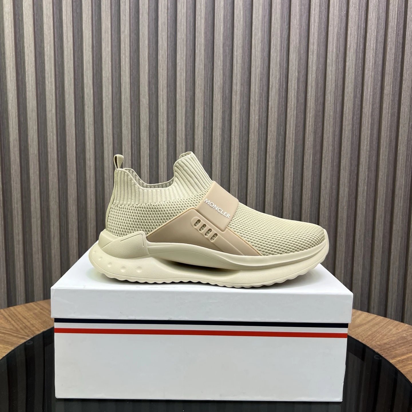 Moncler Ultra-light Knit Sneakers Beige - High Quality Product Image - Cnfans