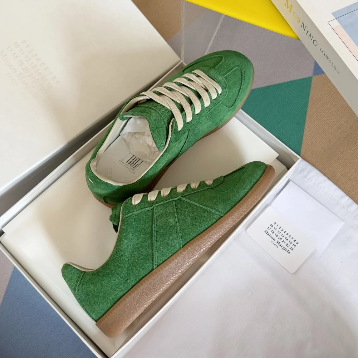 Maison Margiela MM6 German Trainers Green - Gallery Image 5 - Detailed View